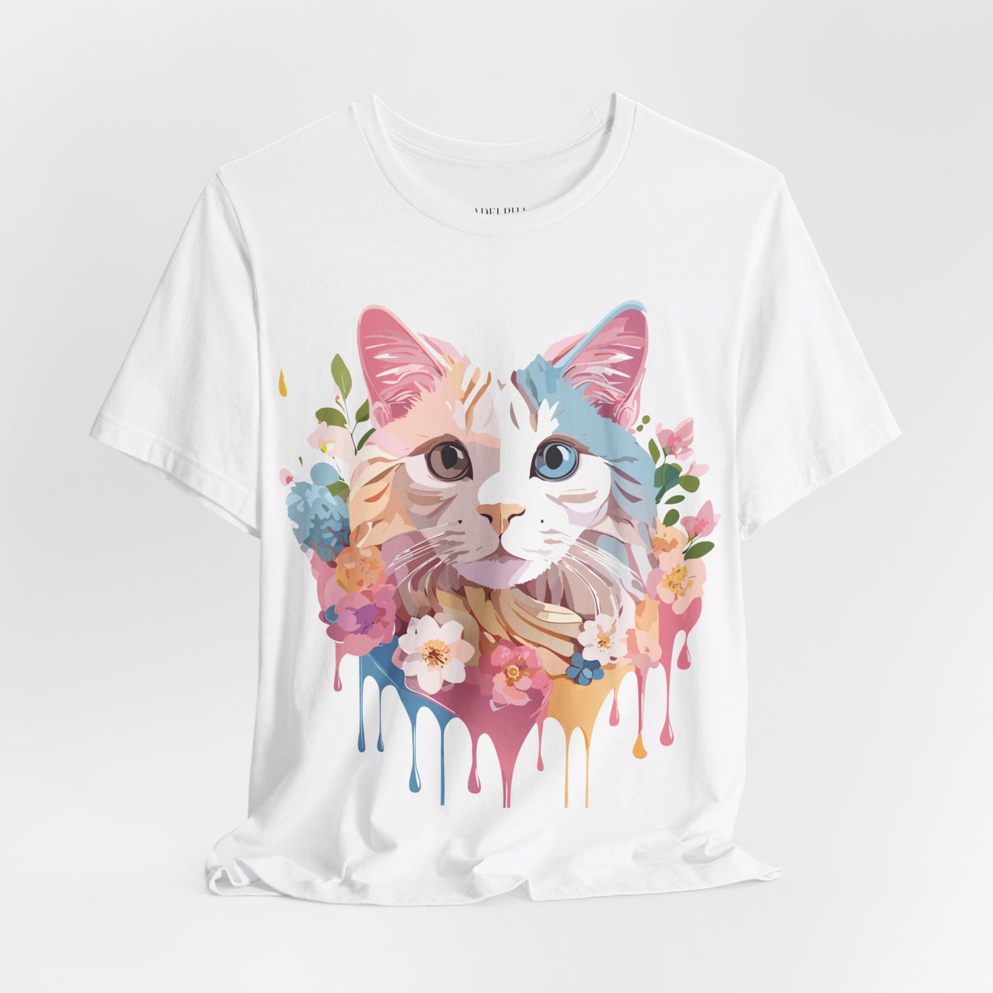 Natural Cotton Tee Shirt with Cat Printify