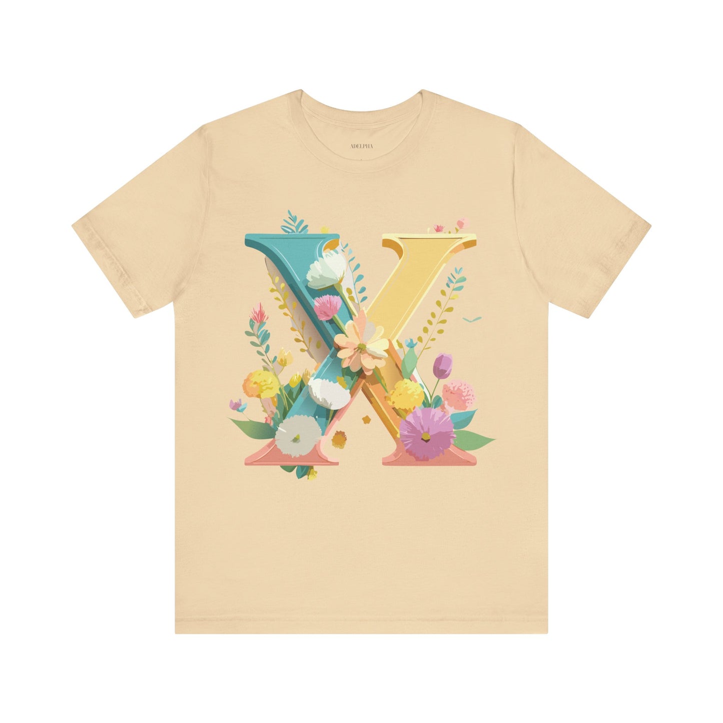 Natural Cotton Tee Shirt - Letters Collection - X Printify