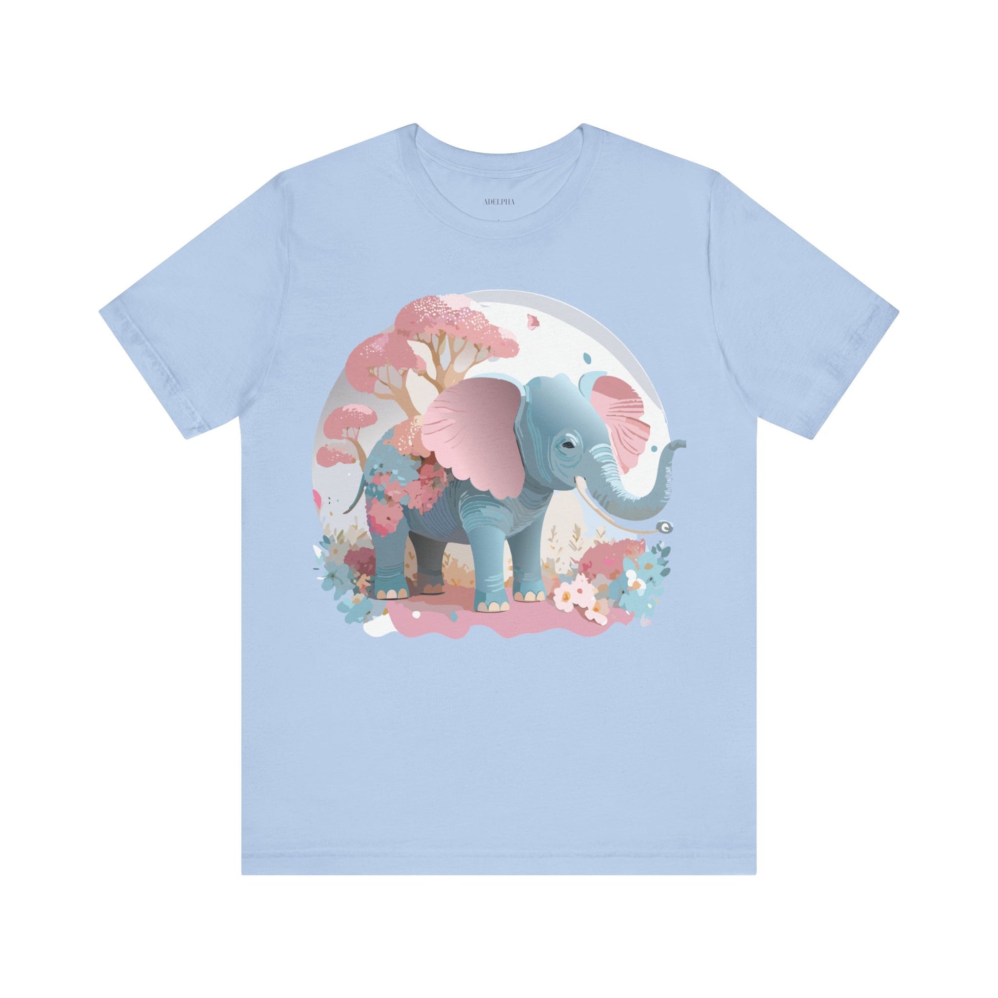 Natural Cotton Tee Shirt with Elephant Printify