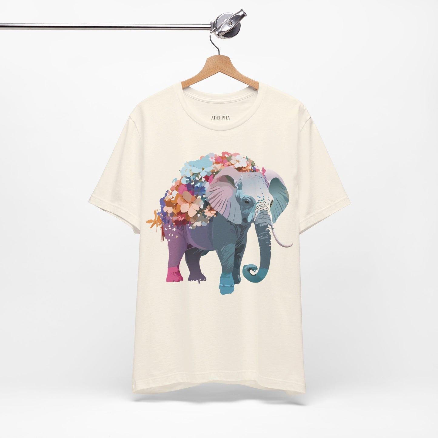 Natural Cotton Tee Shirt with Elephant Printify
