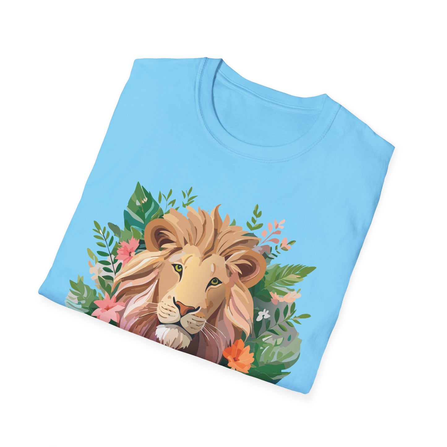 Lion Shirt, Shirt with Lion, Floral Lion Tee, Shirt with Animals