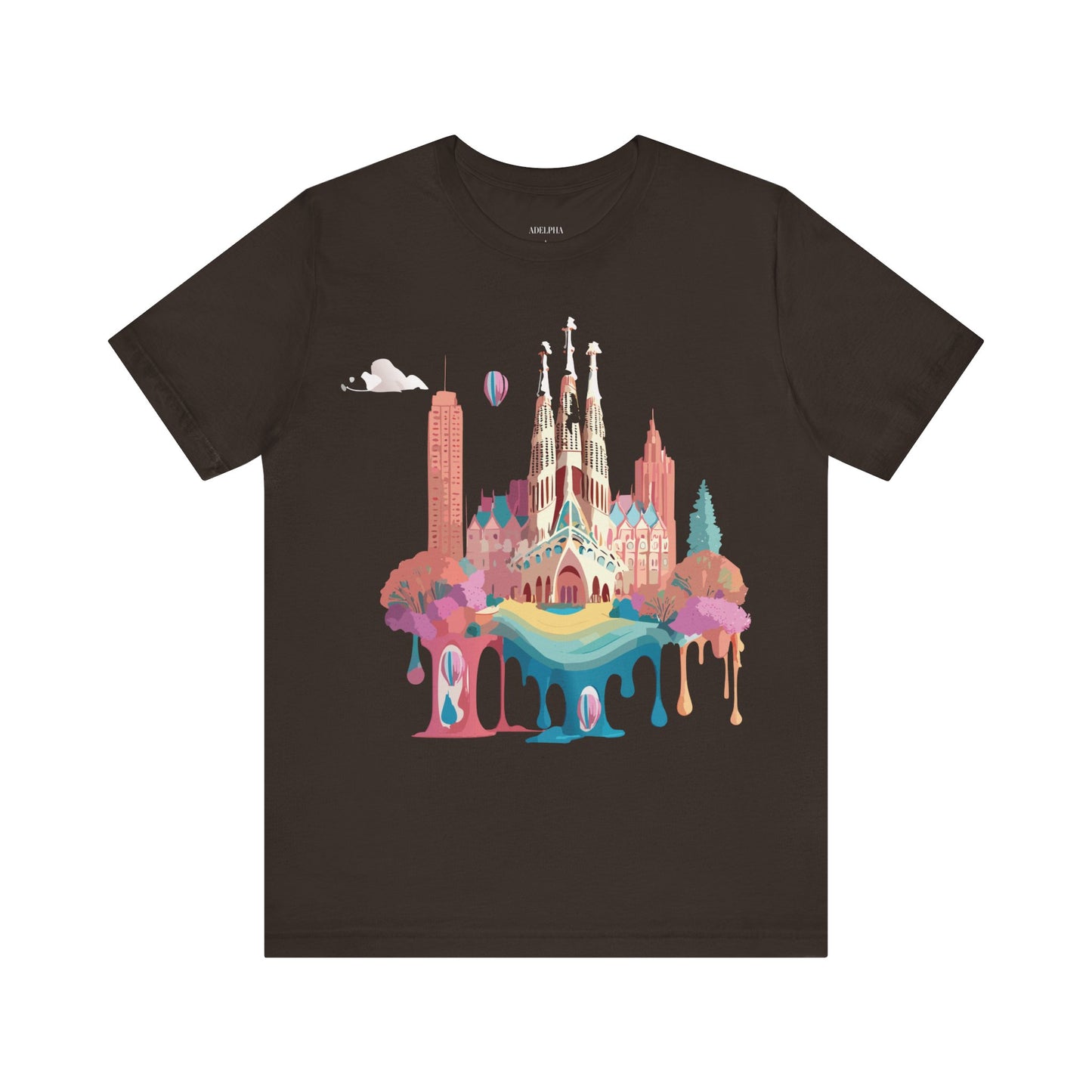 Natural Cotton Tee Shirt - Beautiful Places Collection - Barcelona Printify