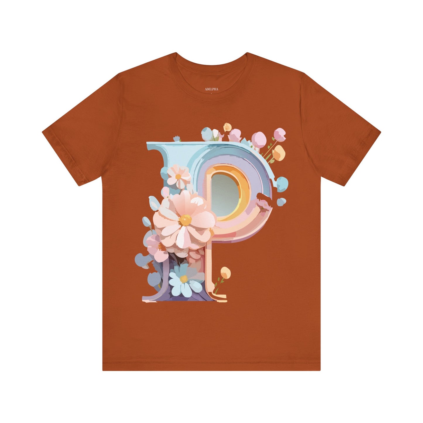 Natural Cotton Tee Shirt - Letters Collection - P Printify