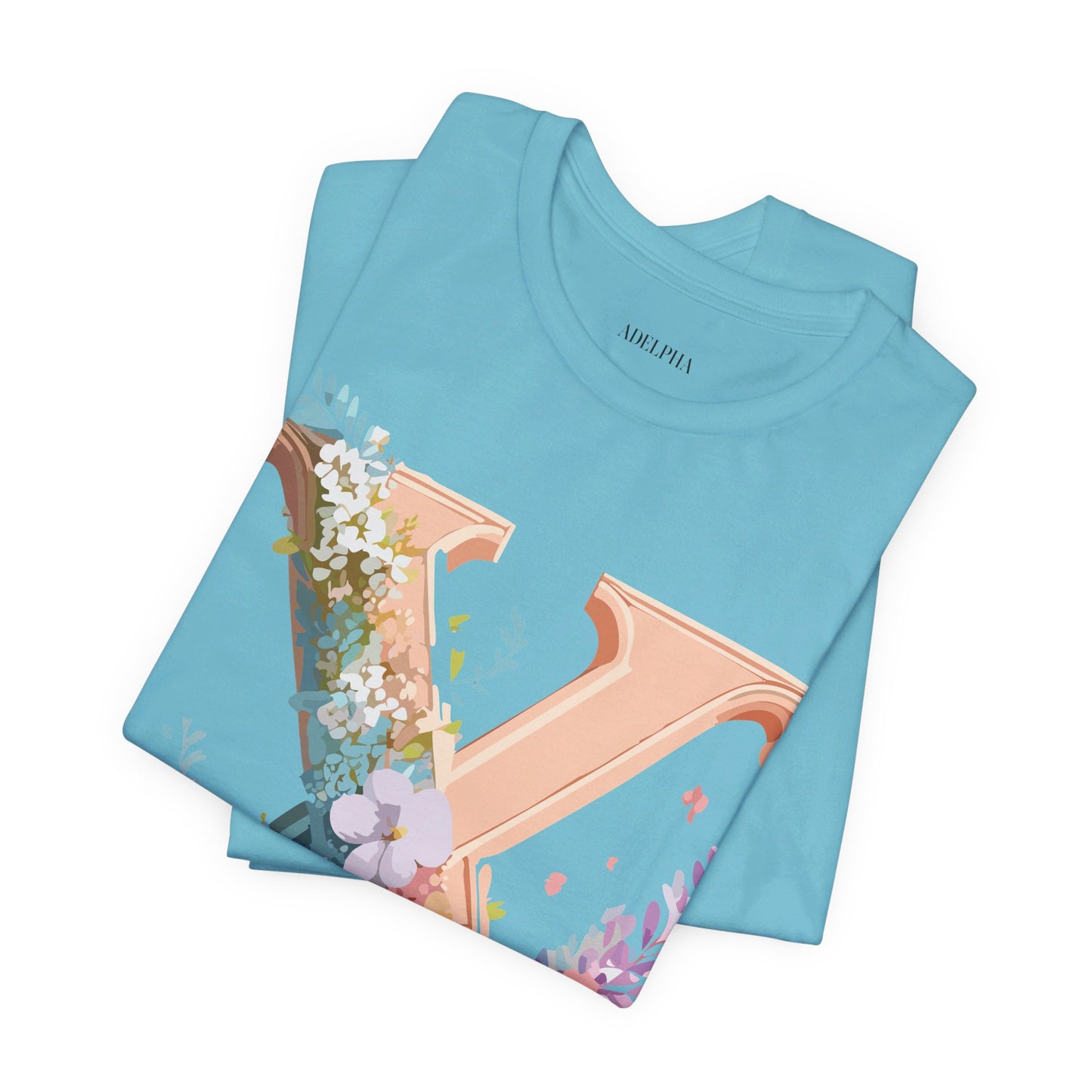 Natural Cotton Tee Shirt - Letters Collection - X Printify