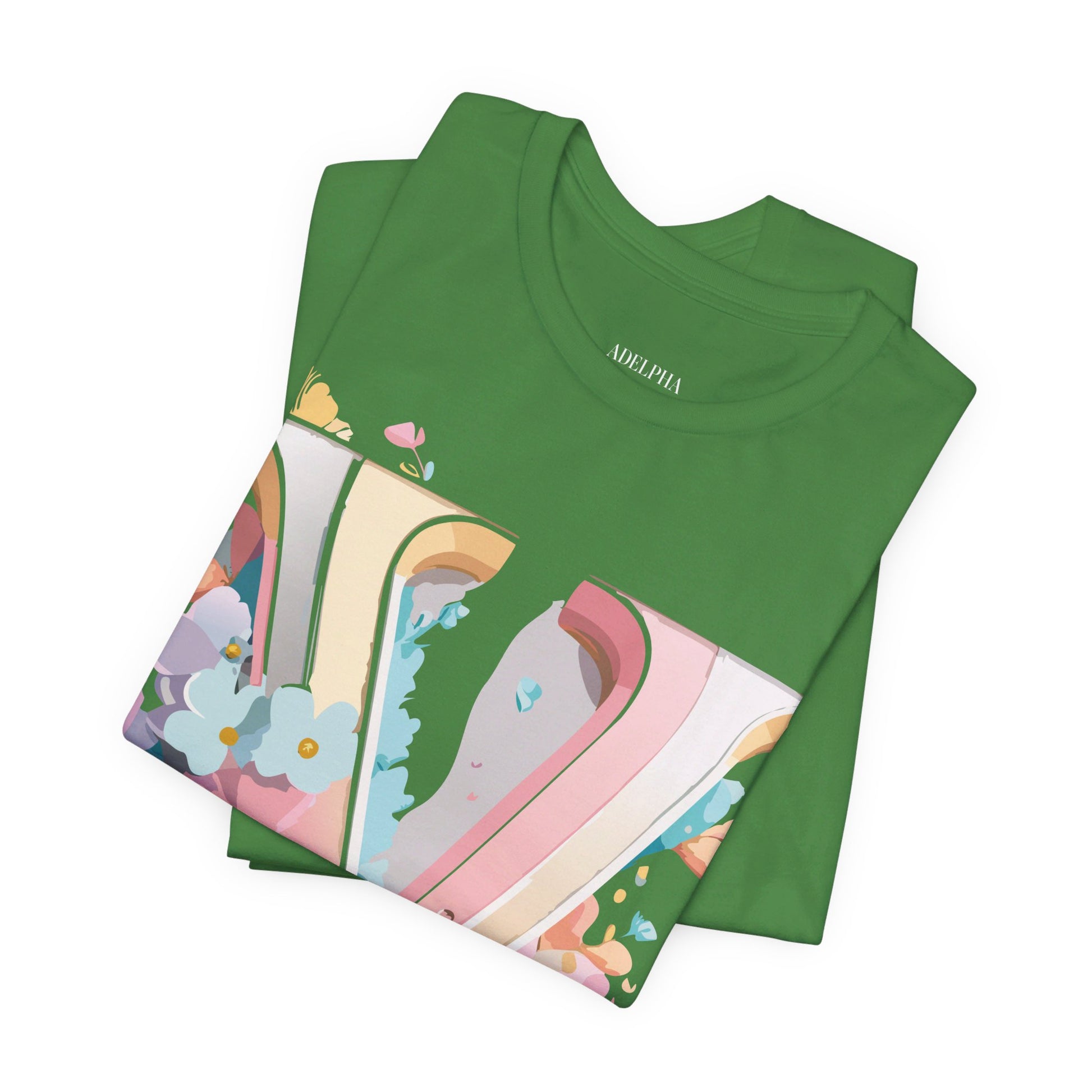 Natural Cotton Tee Shirt - Letters Collection - V Printify