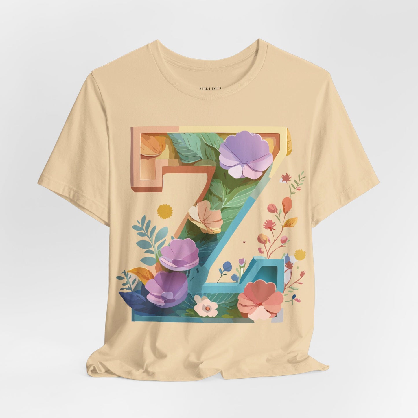 Natural Cotton Tee Shirt - Letters Collection - Z Printify