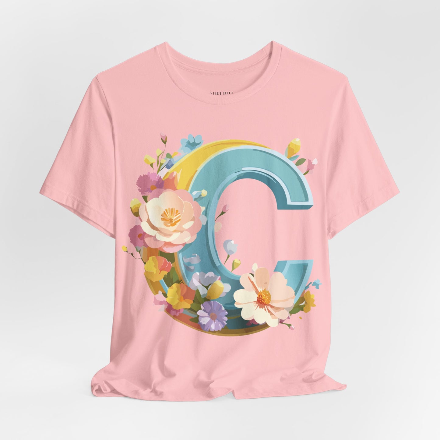 Natural Cotton Tee Shirt - Letters Collection - C Printify