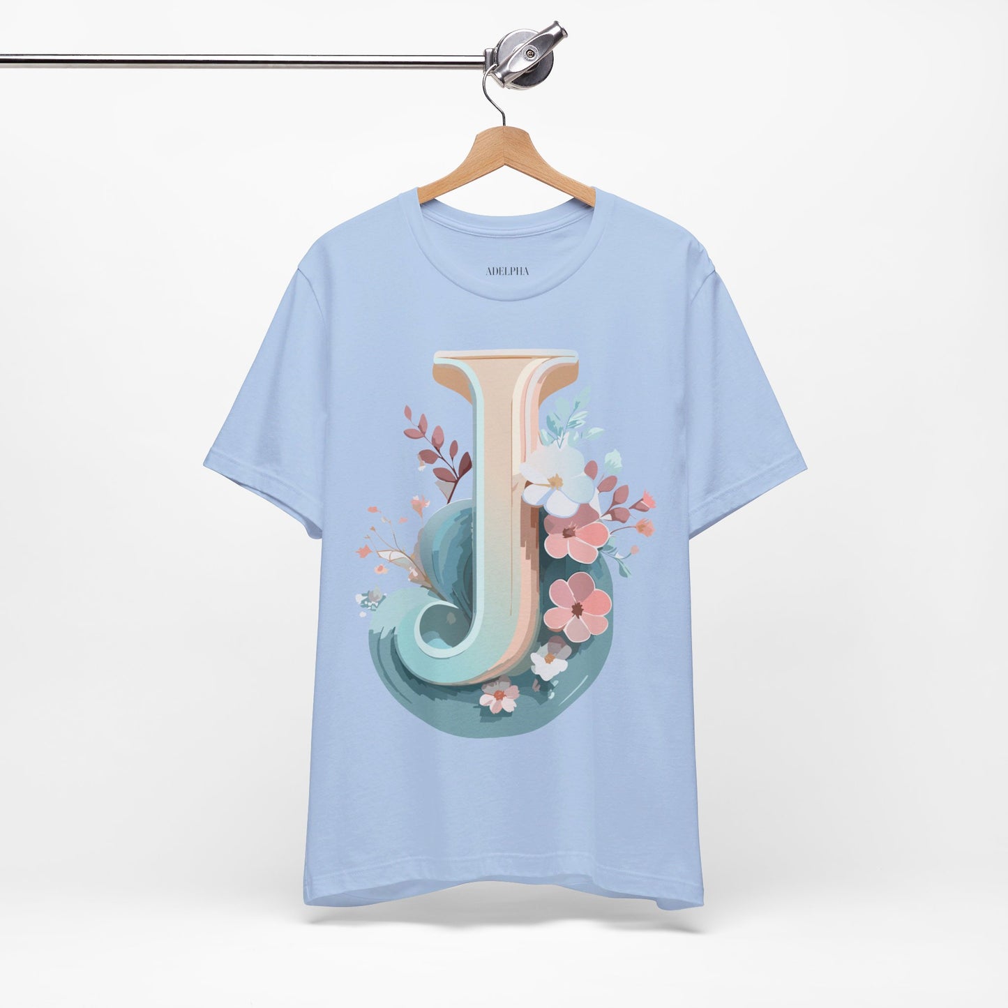 Natural Cotton Tee Shirt - Letters Collection - J Printify