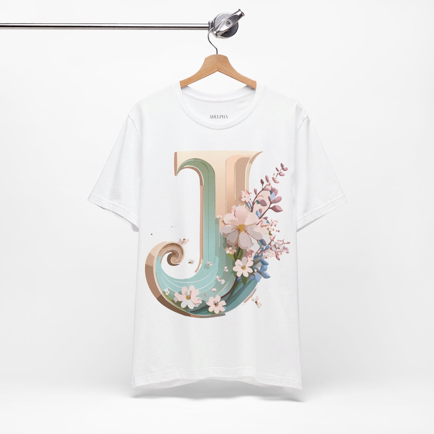 Natural Cotton Tee Shirt - Letters Collection - J Printify