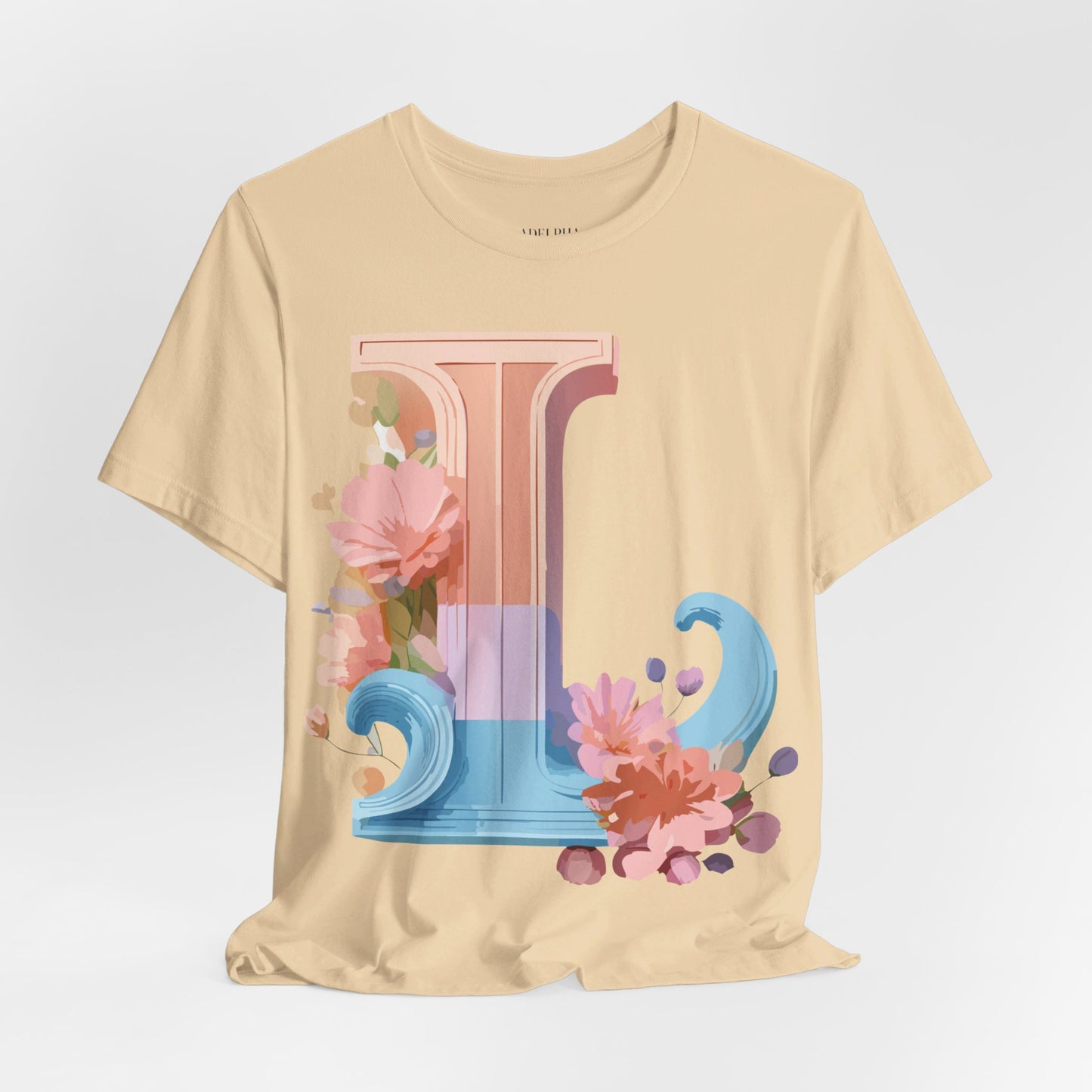 Natural Cotton Tee Shirt - Letters Collection - L Printify