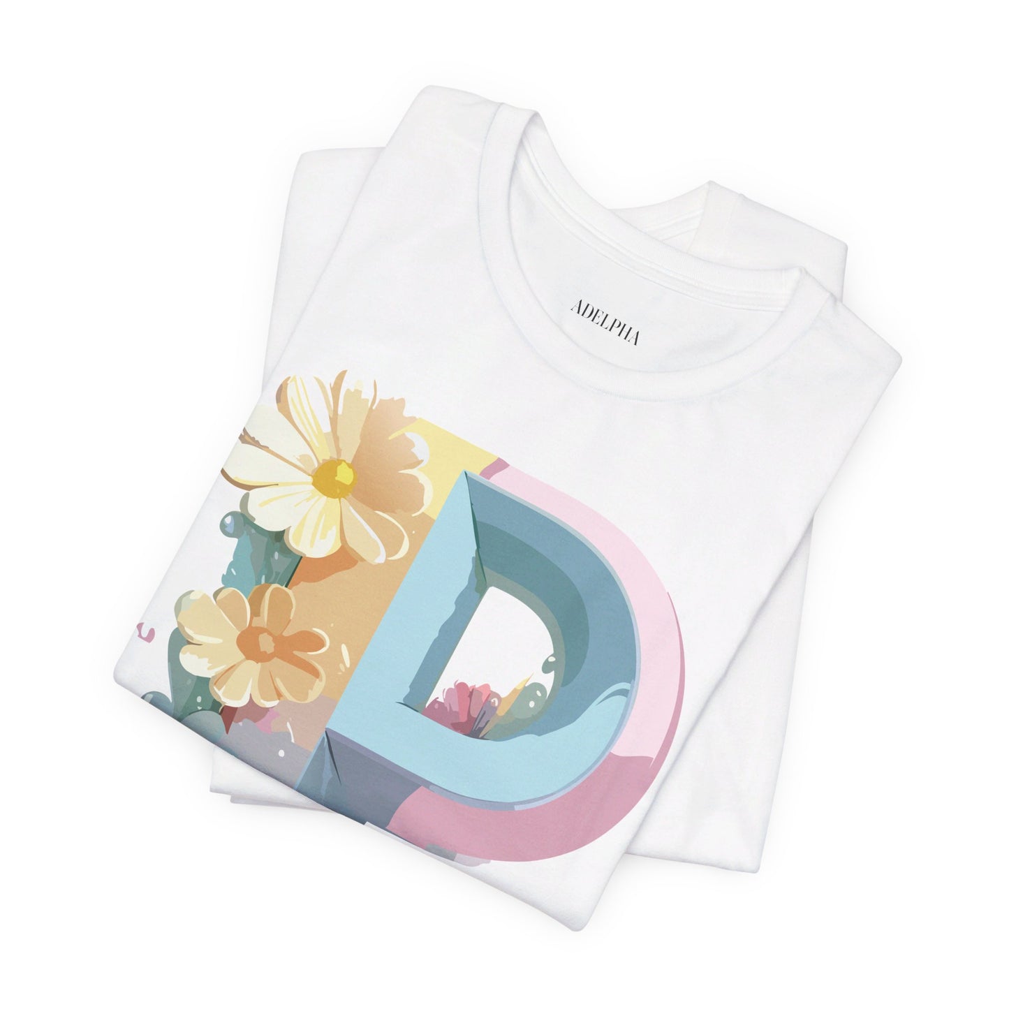 Natural Cotton Tee Shirt - Letters Collection - P Printify