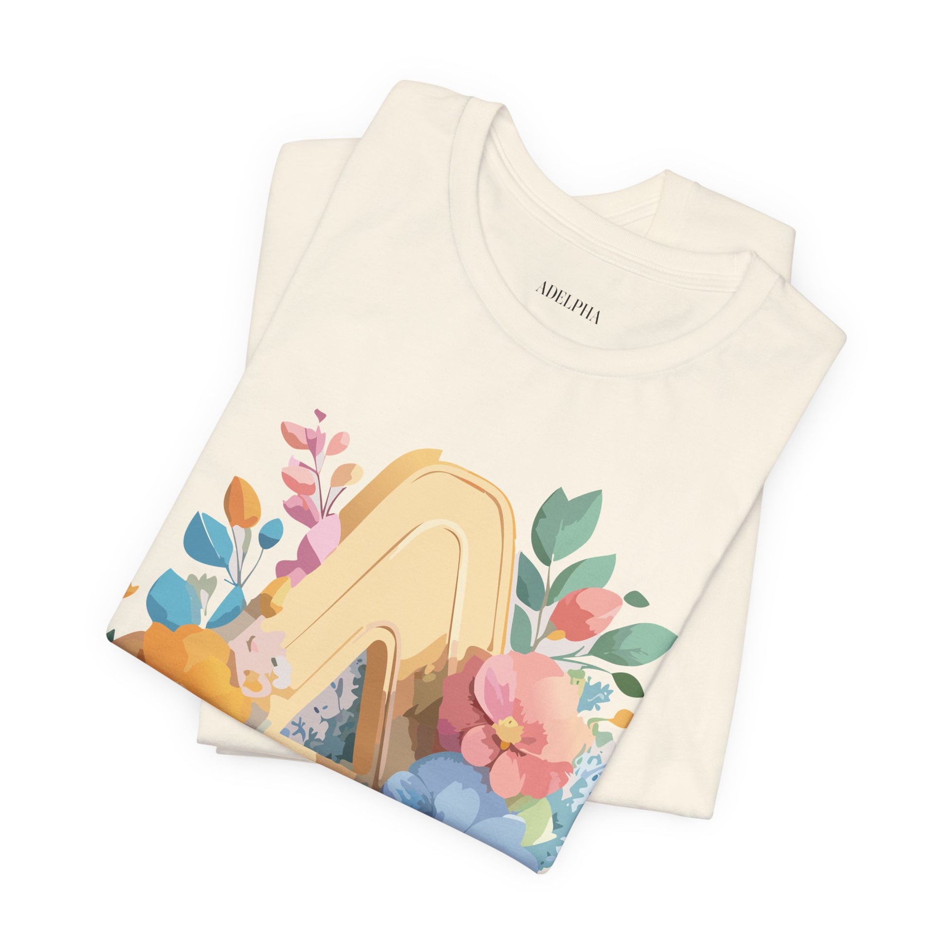 Natural Cotton Tee Shirt - Letters Collection - A Printify