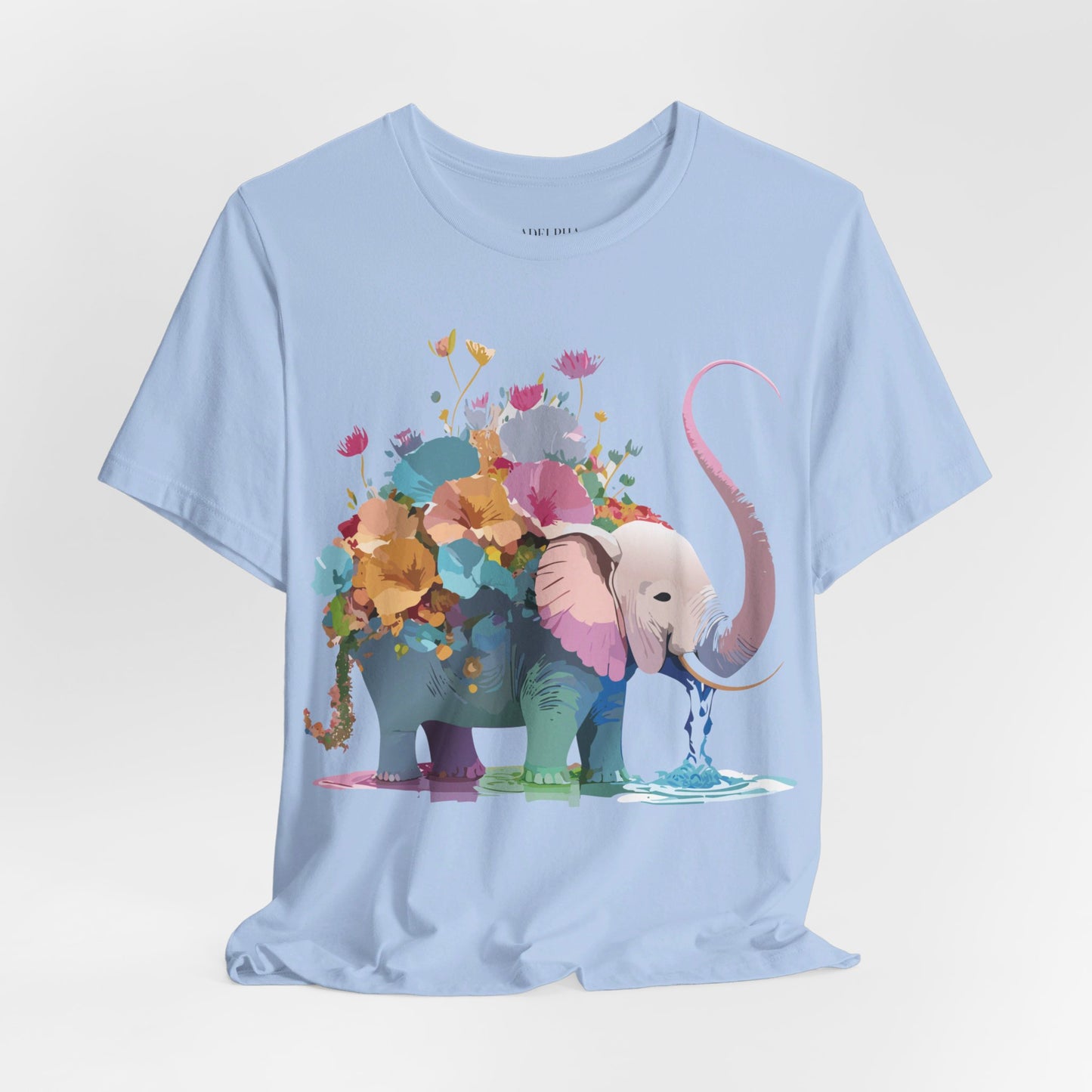 Natural Cotton Tee Shirt with Elephant Printify