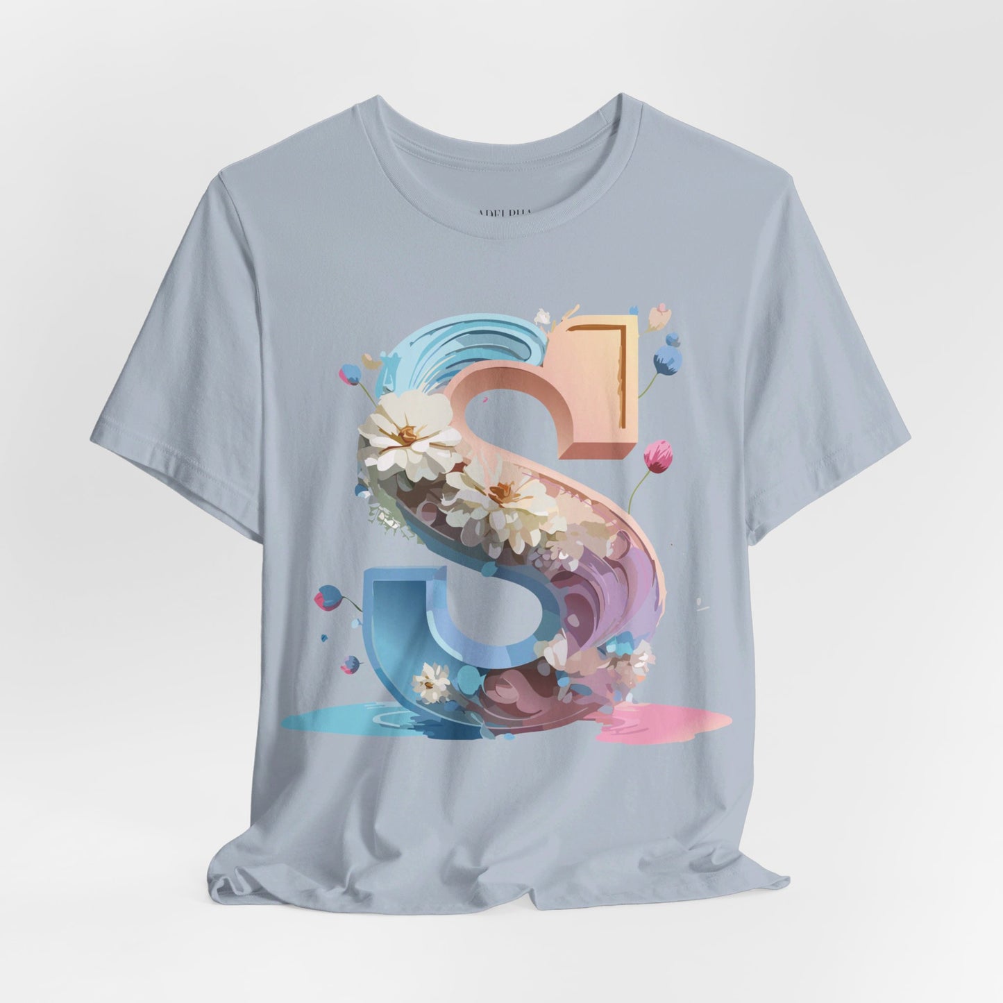 Natural Cotton Tee Shirt - Letters Collection - S Printify