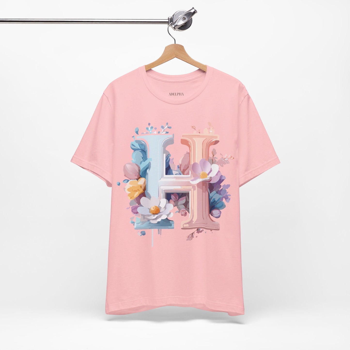Natural Cotton Tee Shirt - Letters Collection - H Printify