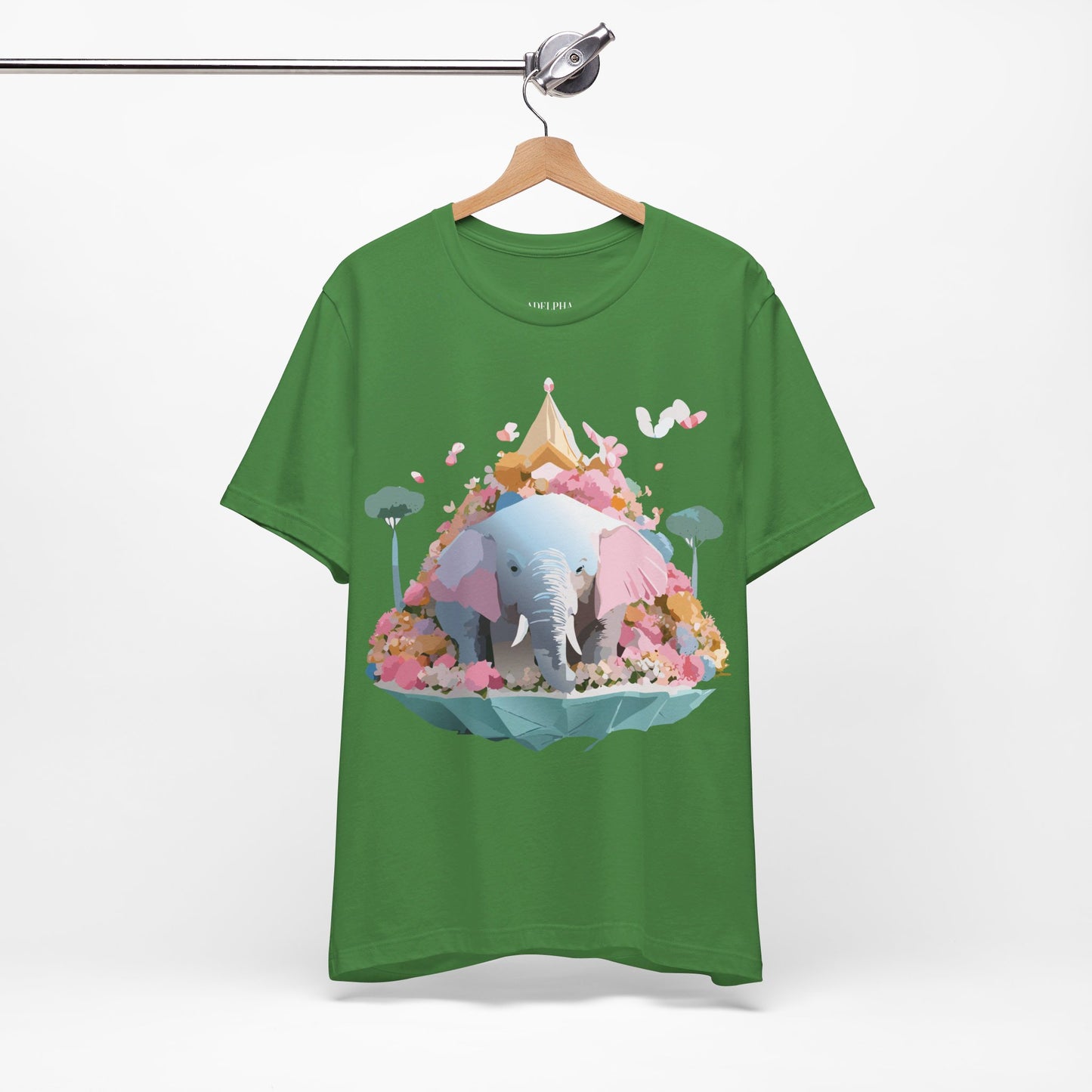 Natural Cotton Tee Shirt with Elephant Printify