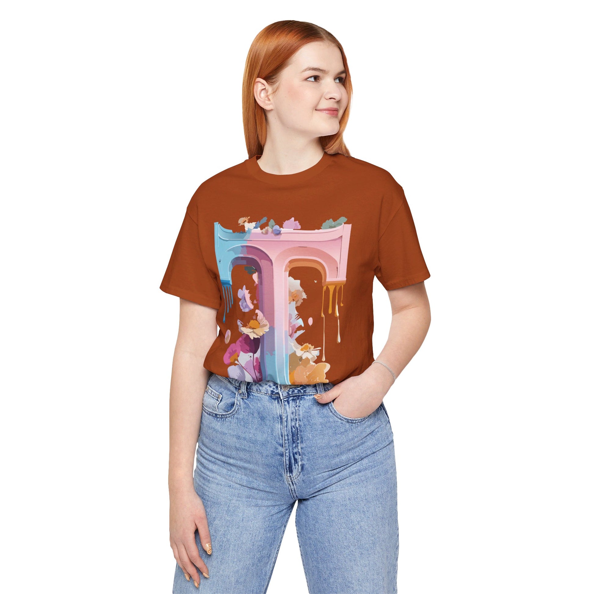 Natural Cotton Tee Shirt - Letters Collection - T Printify