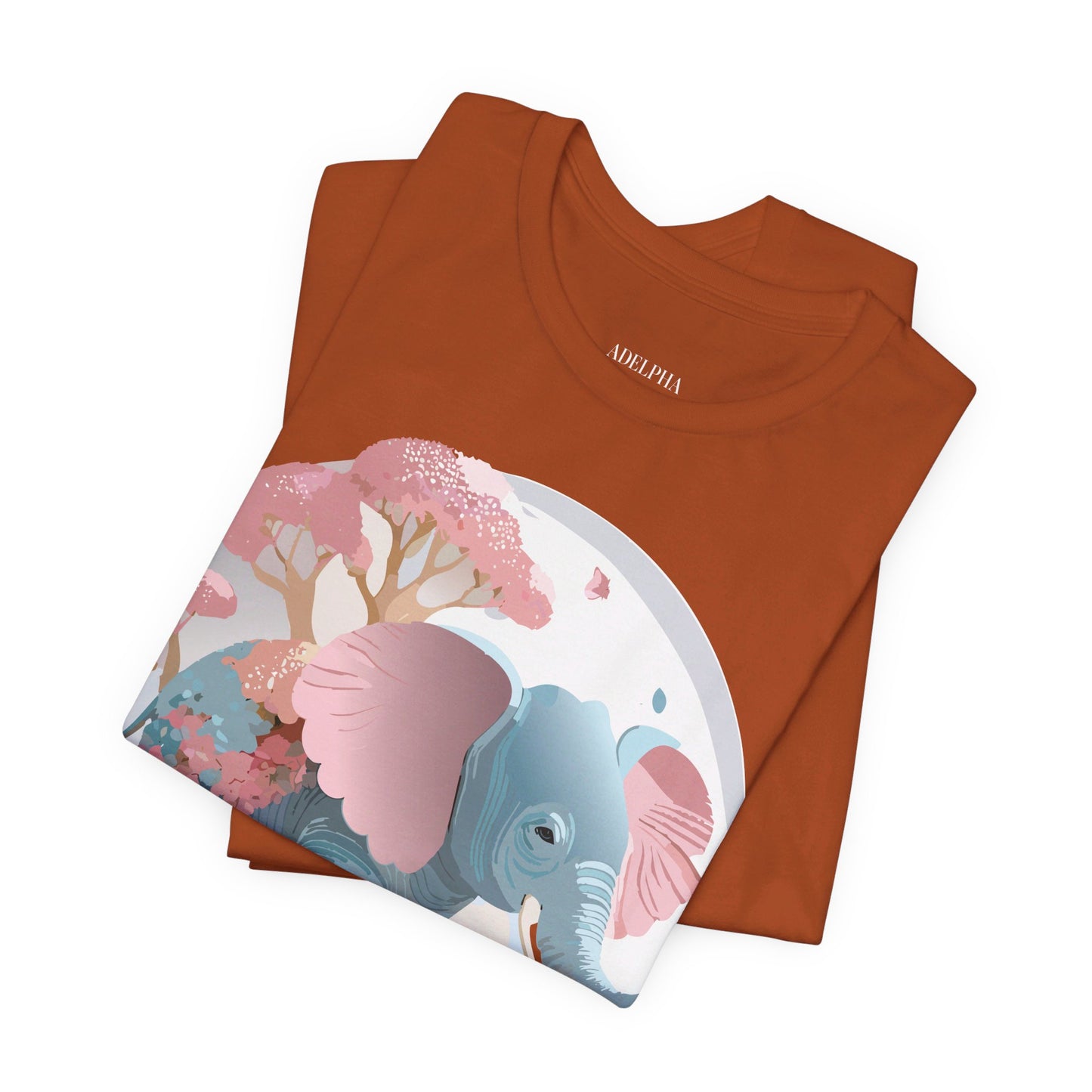Natural Cotton Tee Shirt with Elephant Printify