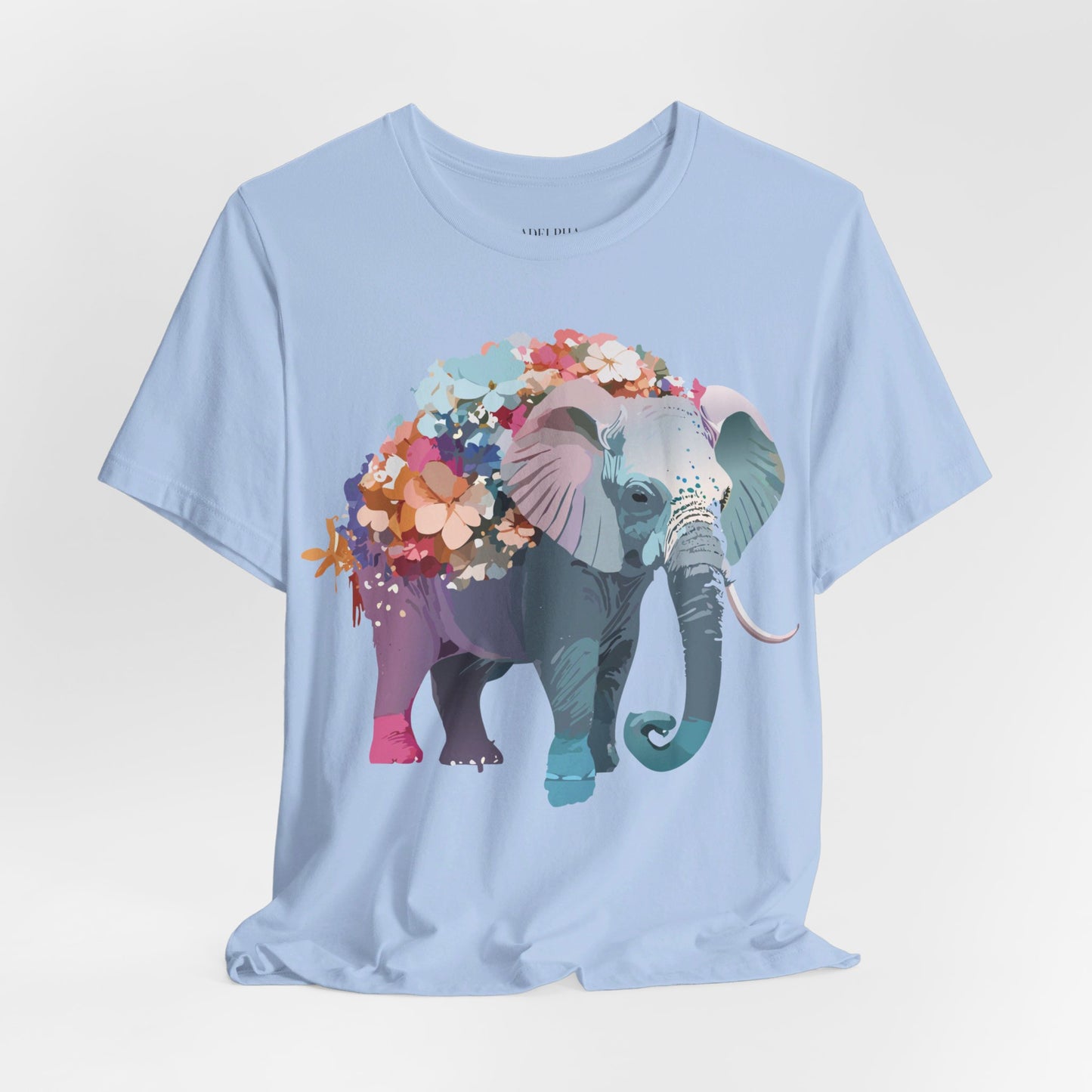 Natural Cotton Tee Shirt with Elephant Printify