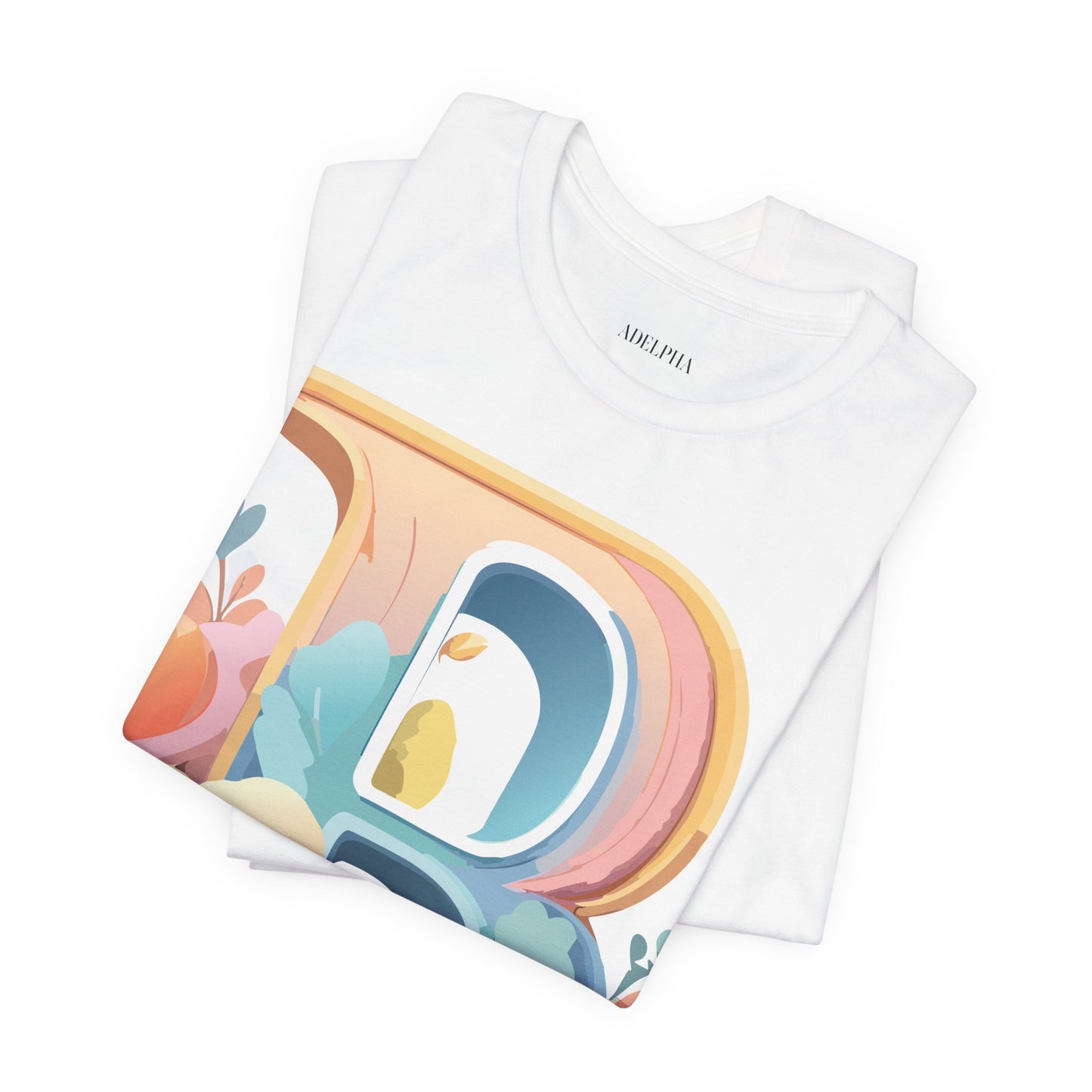 Natural Cotton Tee Shirt - Letters Collection - B Printify
