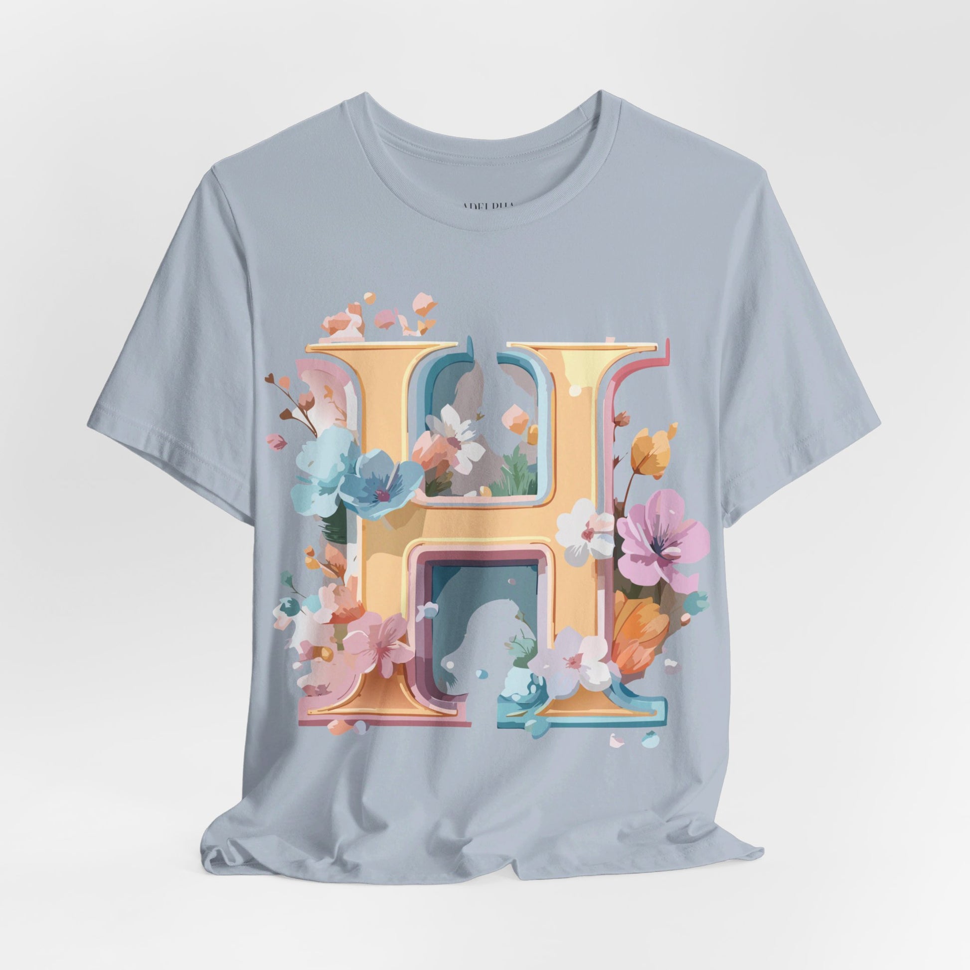 Natural Cotton Tee Shirt - Letters Collection - H Printify