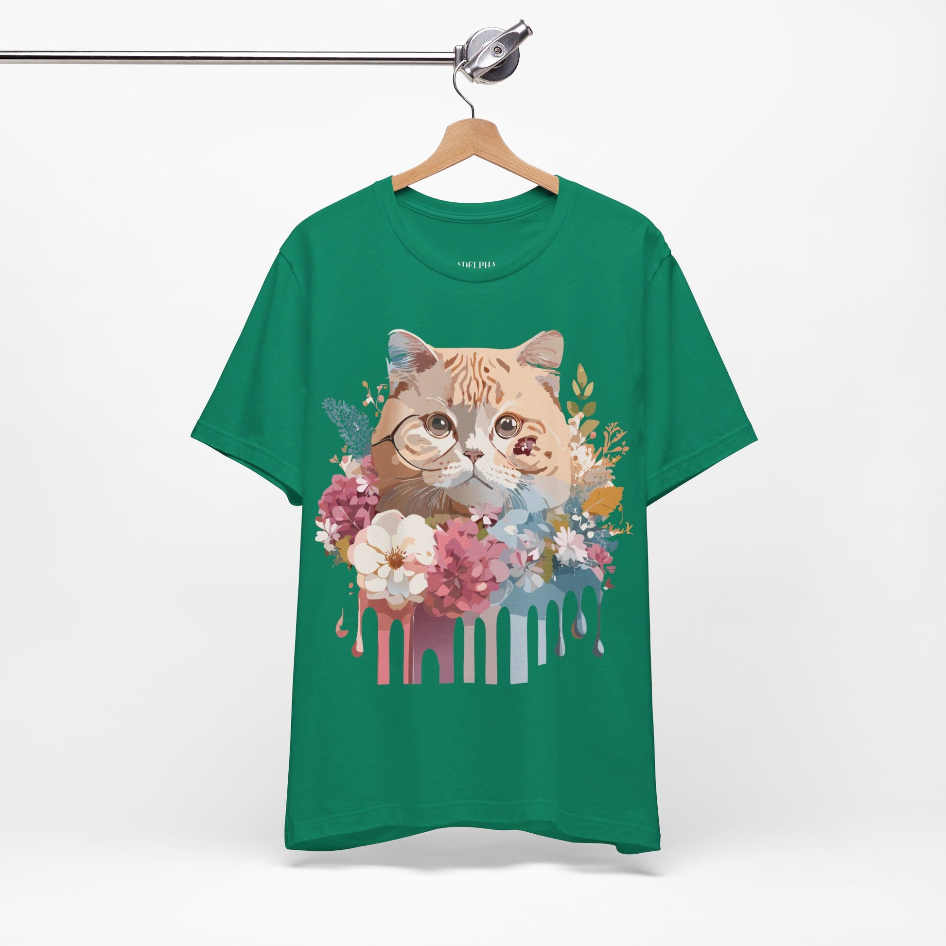 Natural Cotton Tee Shirt with Cat Printify