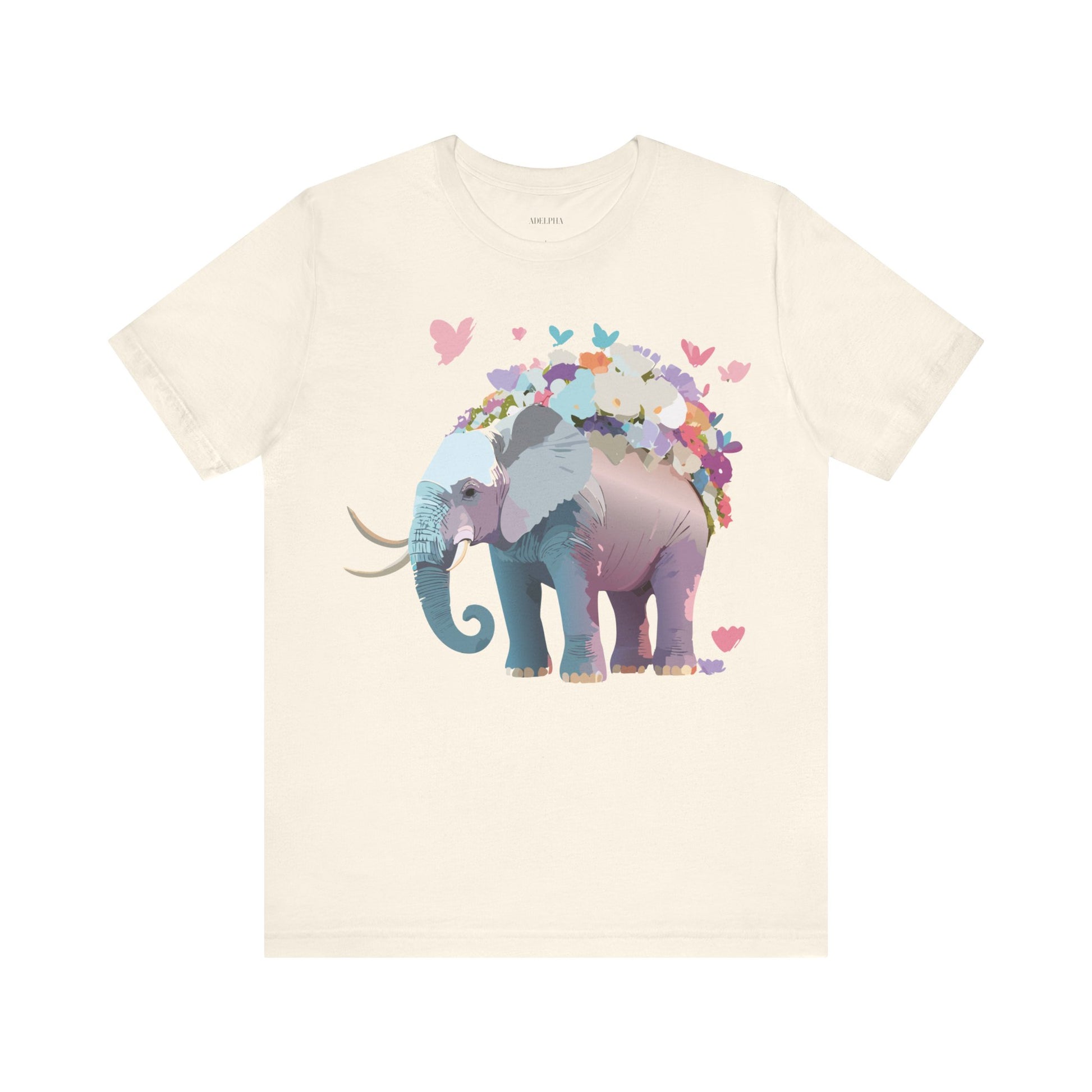Natural Cotton Tee Shirt with Elephant Printify