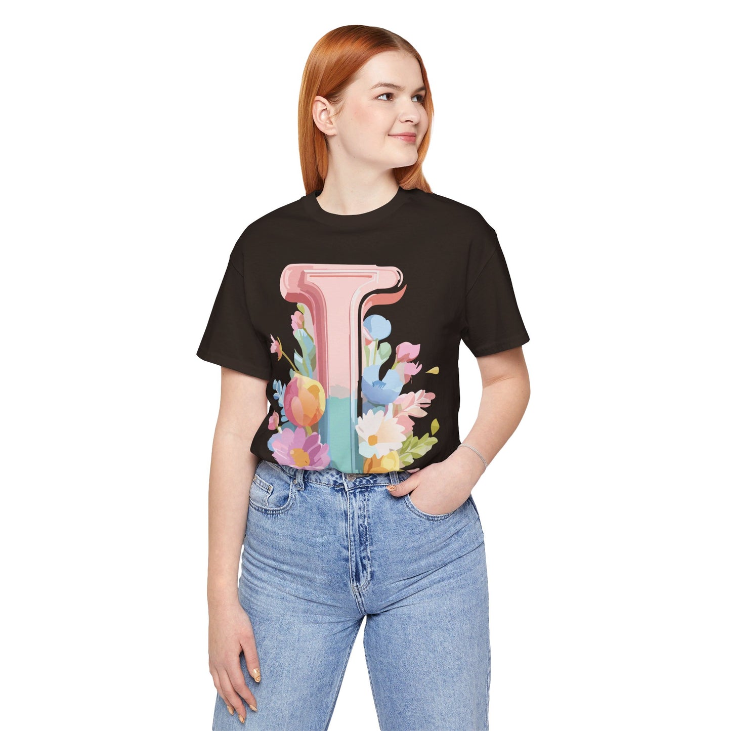 Natural Cotton Tee Shirt - Letters Collection - I Printify