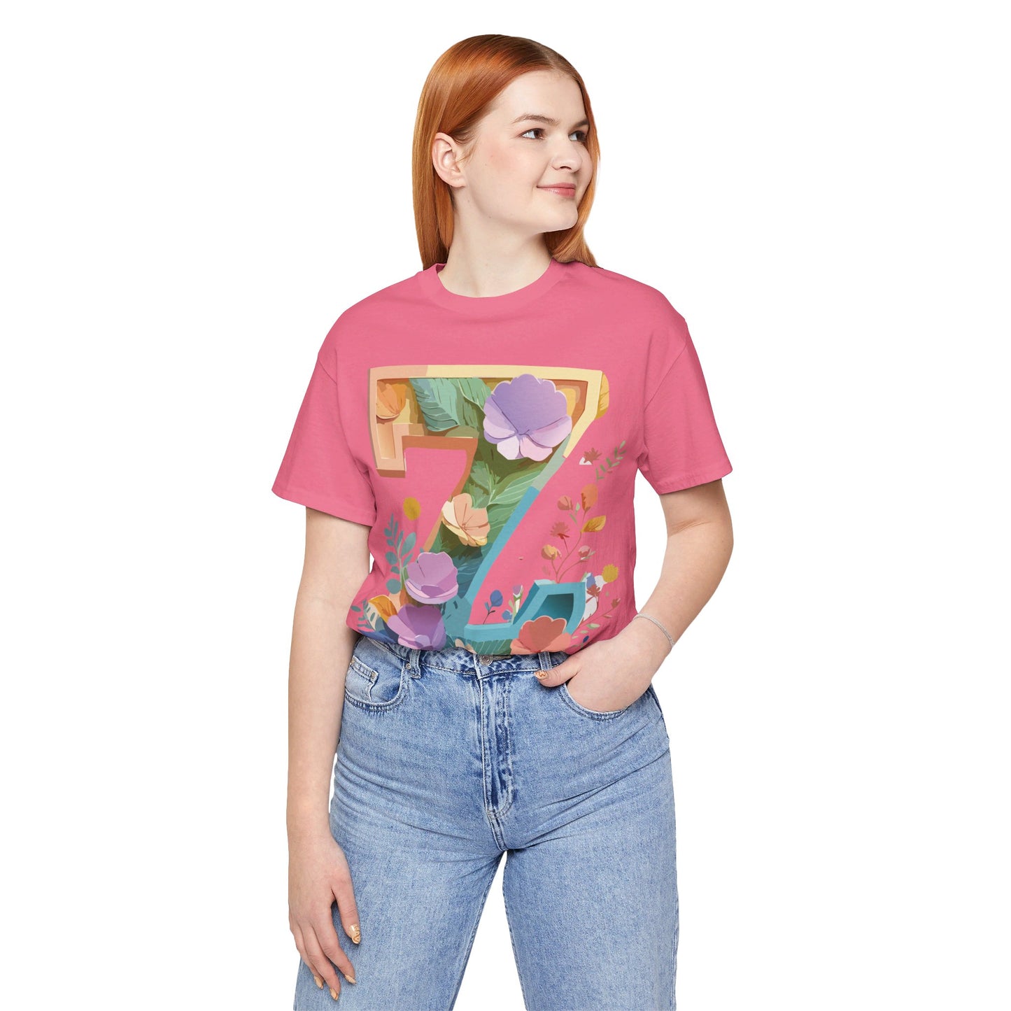 Natural Cotton Tee Shirt - Letters Collection - Z Printify