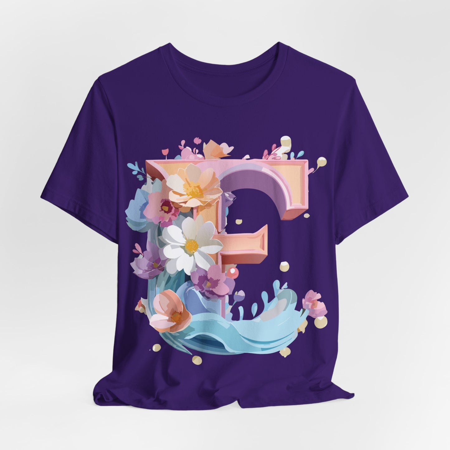 Natural Cotton Tee Shirt - Letters Collection - E Printify