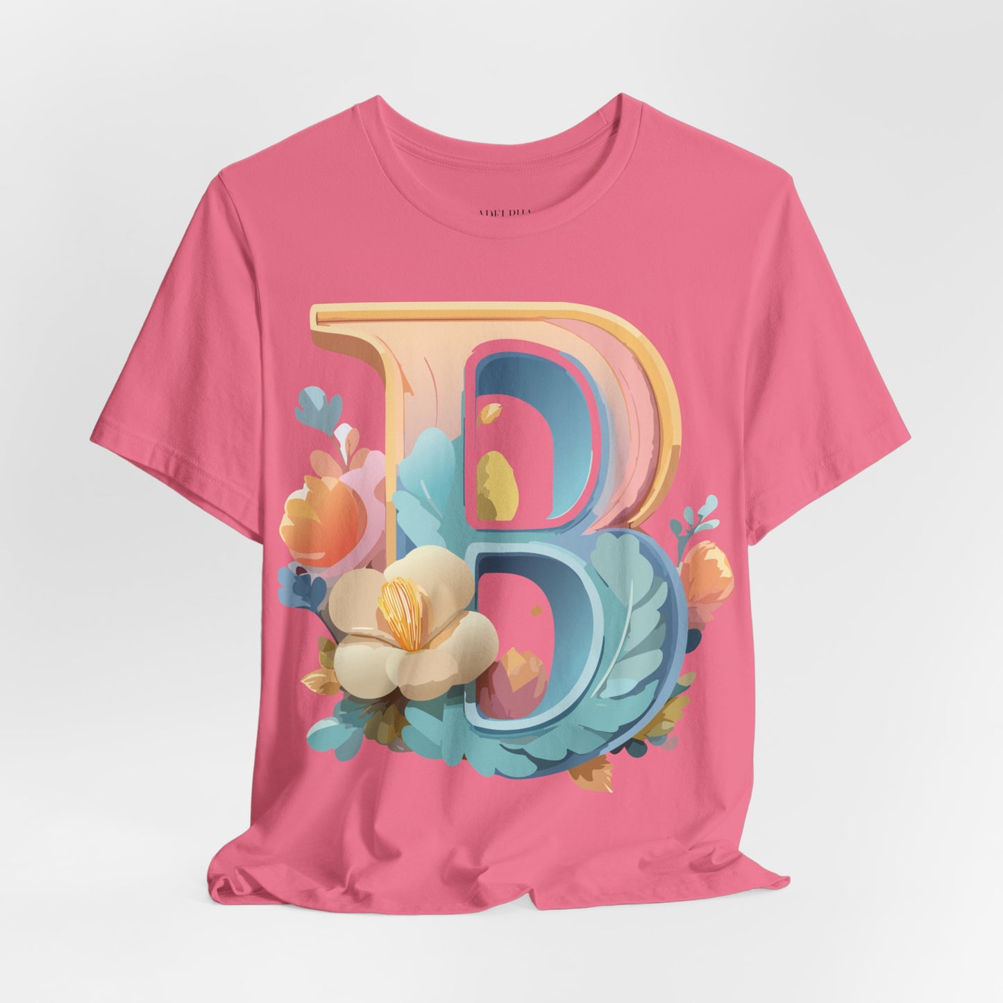 Natural Cotton Tee Shirt - Letters Collection - B Printify