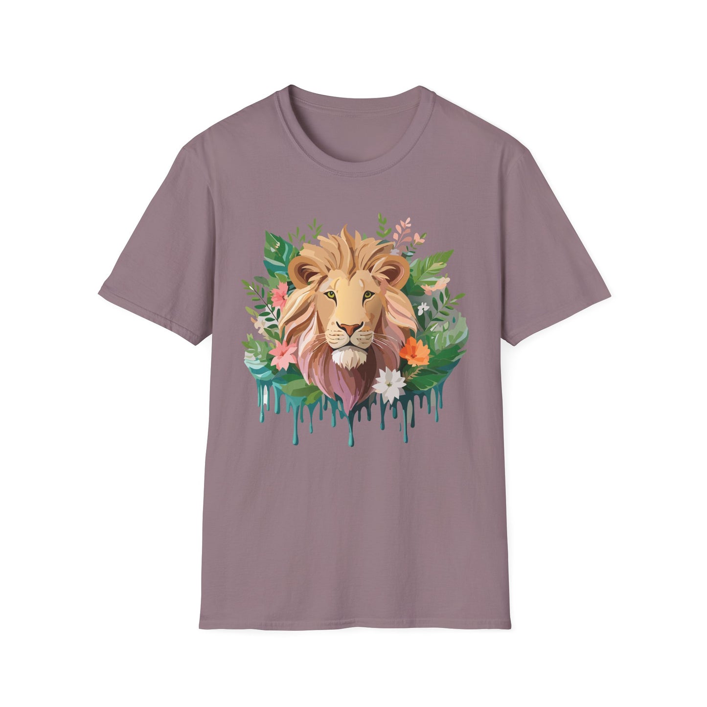 Lion Shirt, Shirt with Lion, Floral Lion Tee, Shirt with Animals