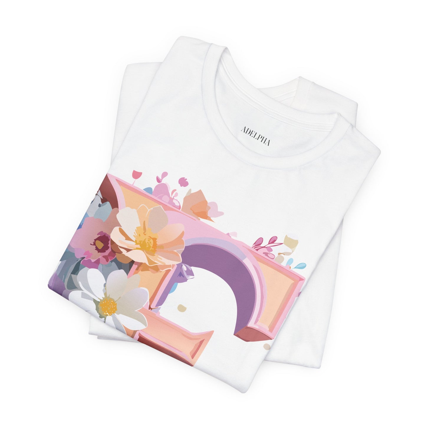 Natural Cotton Tee Shirt - Letters Collection - E Printify