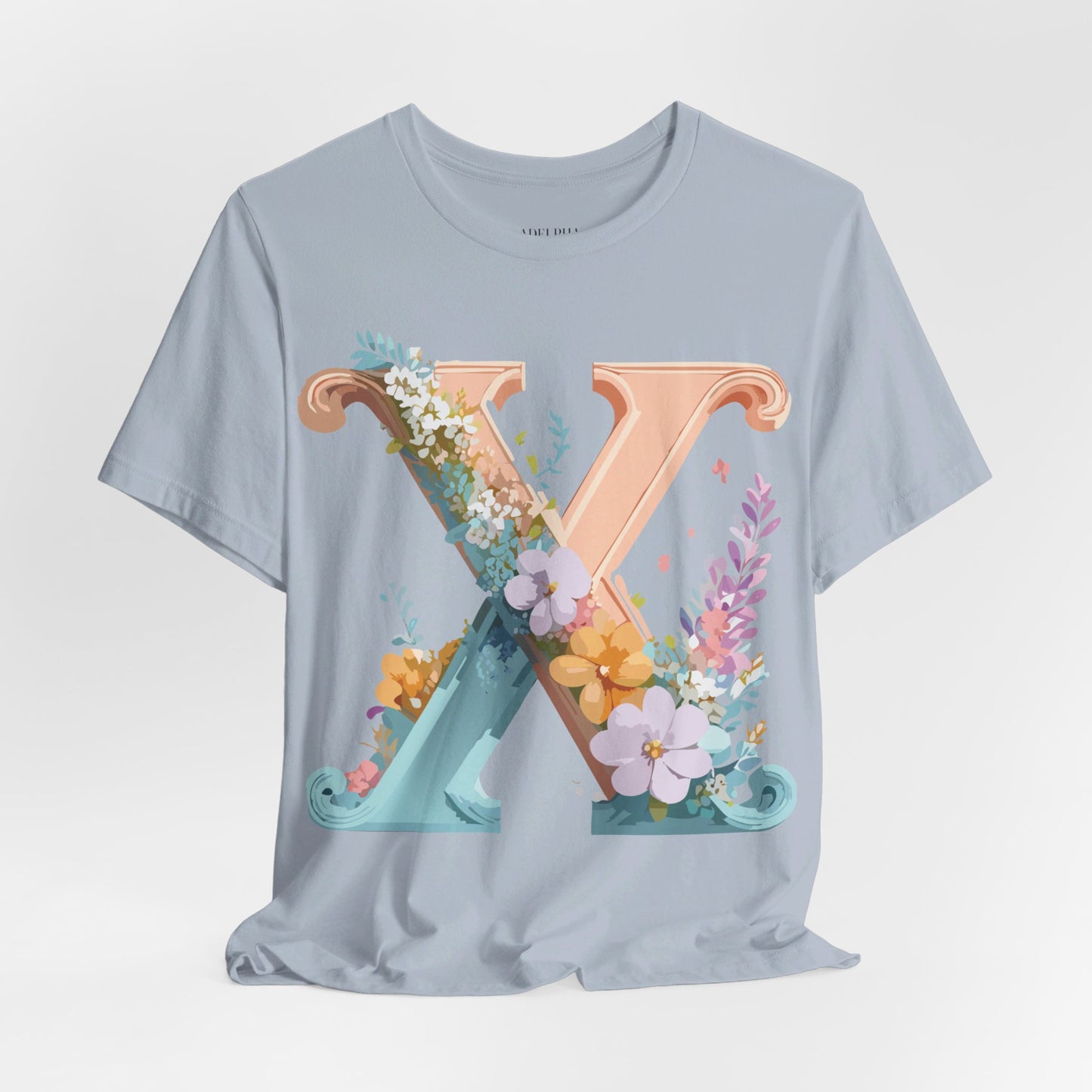 Natural Cotton Tee Shirt - Letters Collection - X Printify