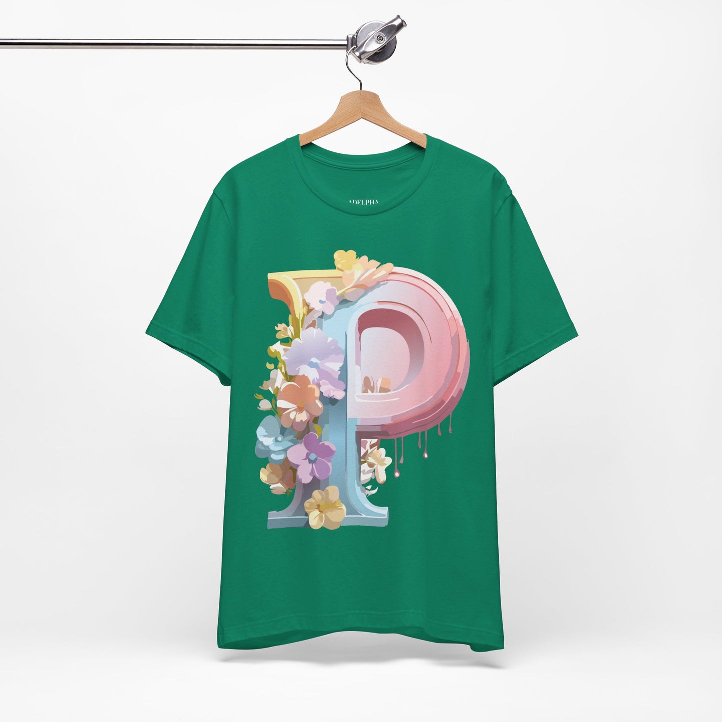 Natural Cotton Tee Shirt - Letters Collection - P Printify