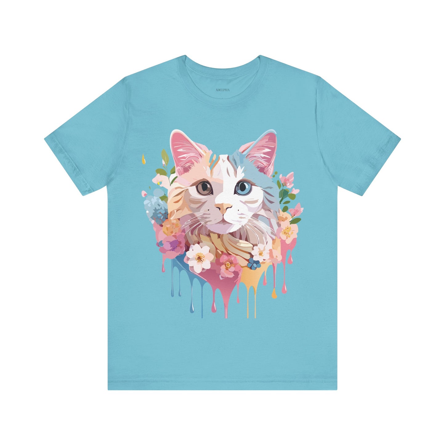 Natural Cotton Tee Shirt with Cat Printify