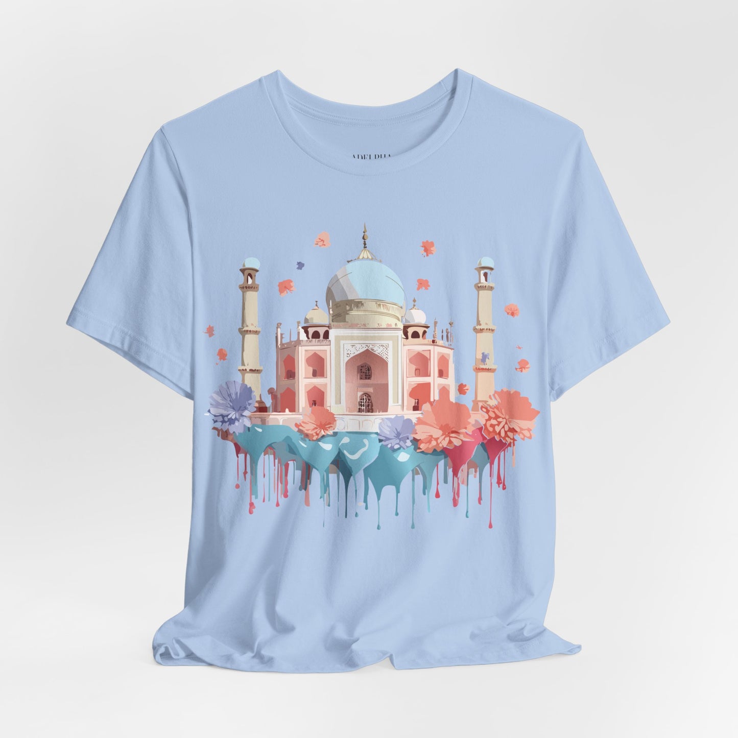 Natural Cotton Tee Shirt - Taj Mahal, India Printify