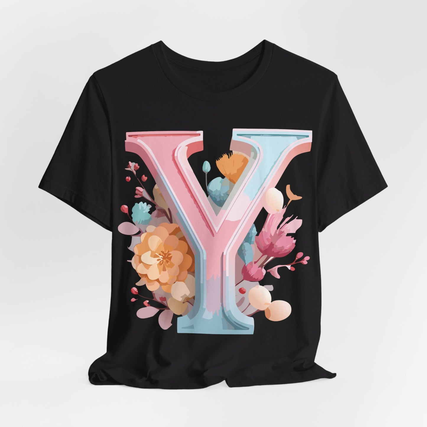 Natural Cotton Tee Shirt - Letters Collection - Y Printify