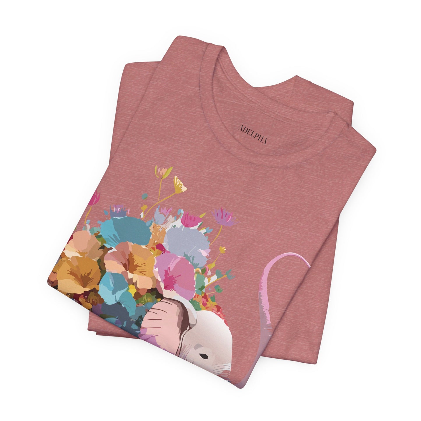 Natural Cotton Tee Shirt with Elephant Printify