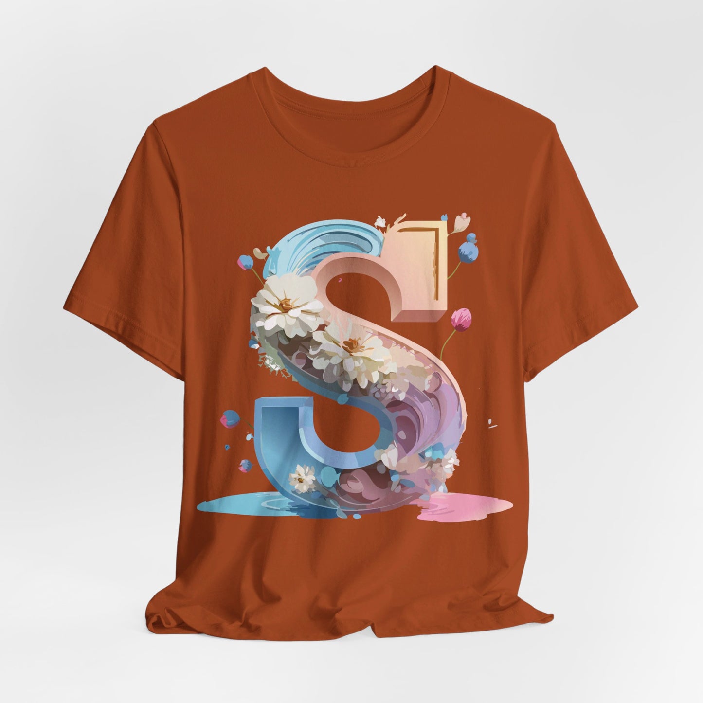 Natural Cotton Tee Shirt - Letters Collection - S Printify