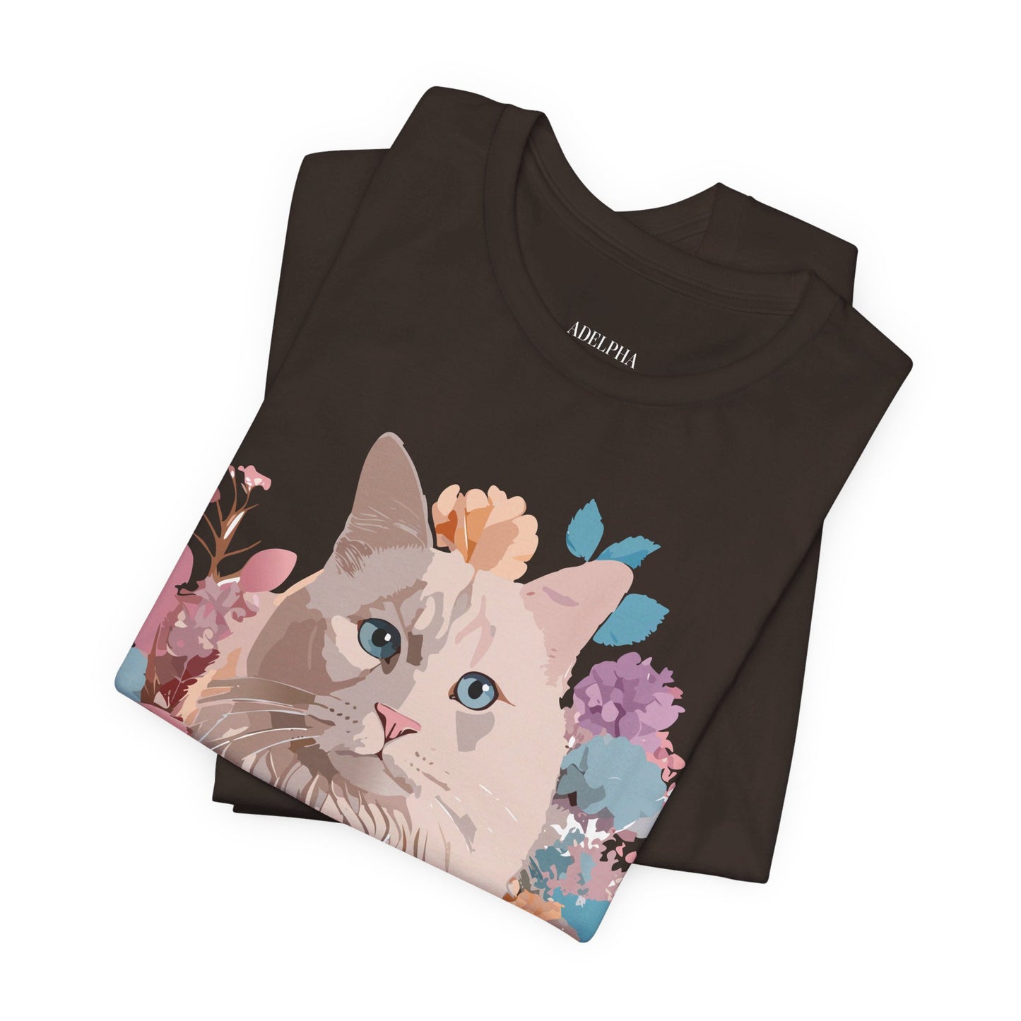 Natural Cotton Tee Shirt with Cat Printify