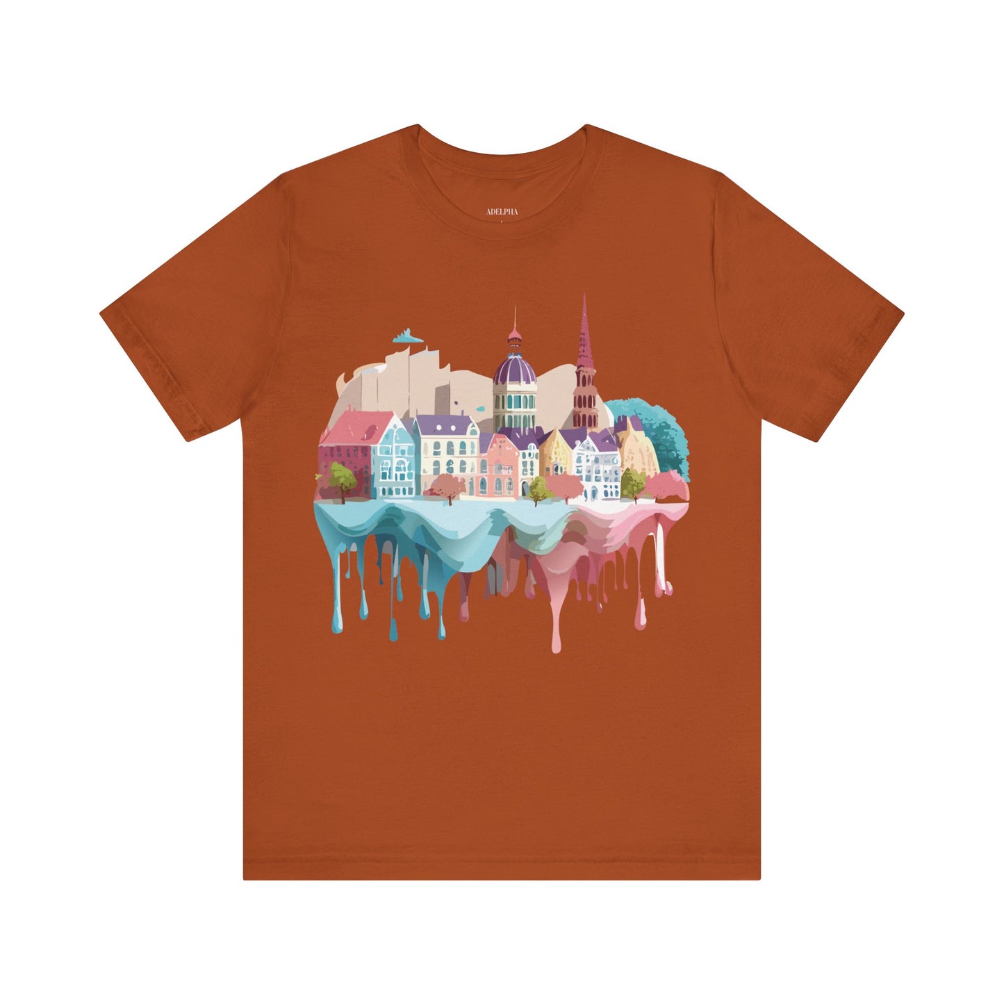 Natural Cotton Tee Shirt - Beautiful Places Collection - Warnemünde and Rostock - Germany Printify