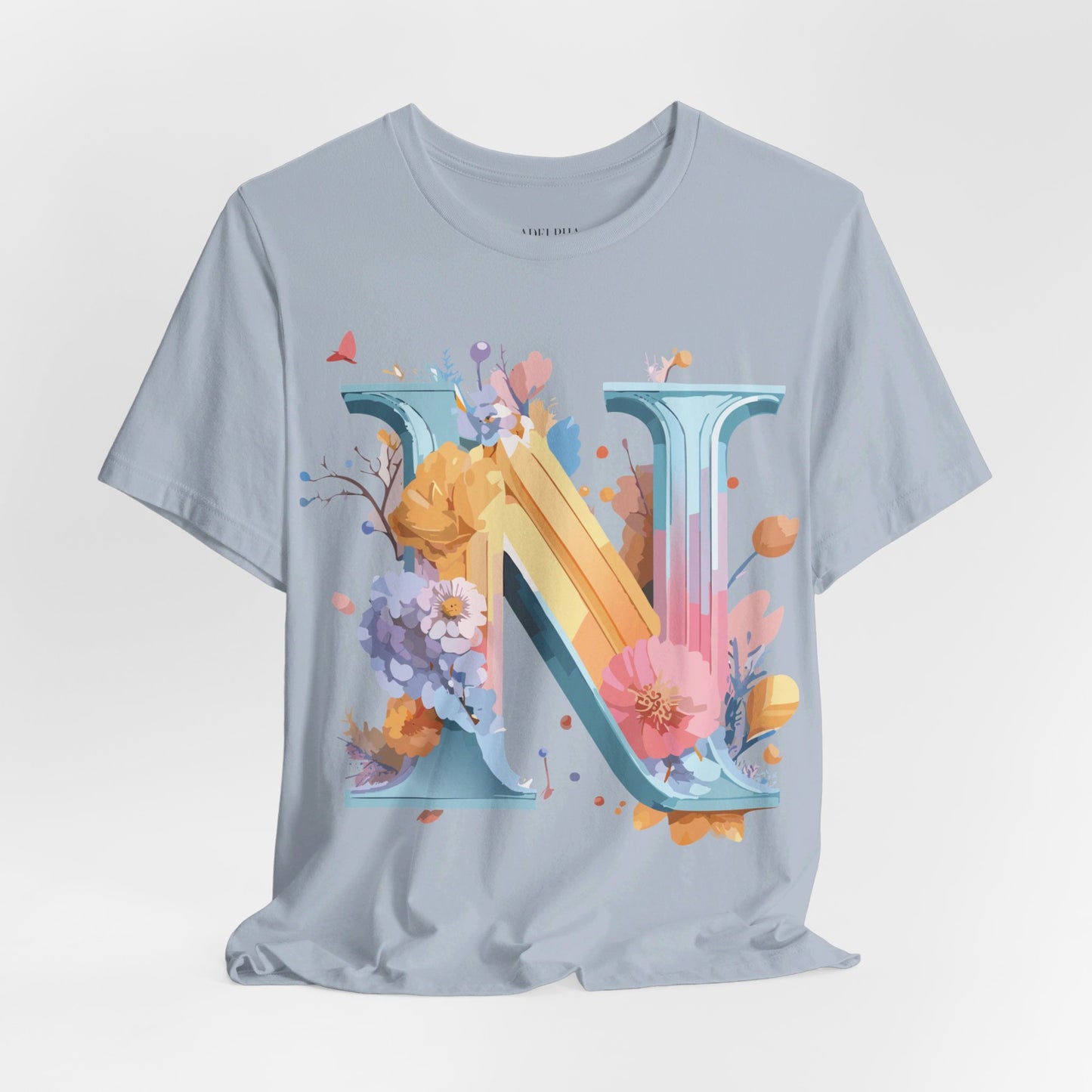 Natural Cotton Tee Shirt - Letters Collection - N Printify