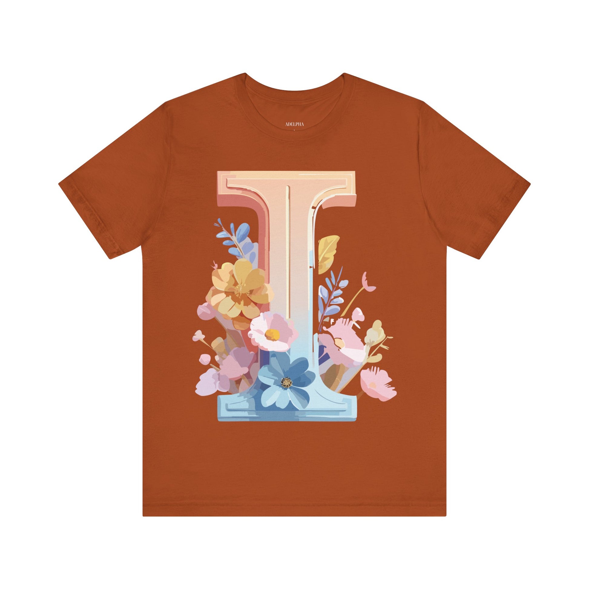 Natural Cotton Tee Shirt - Letters Collection - I Printify