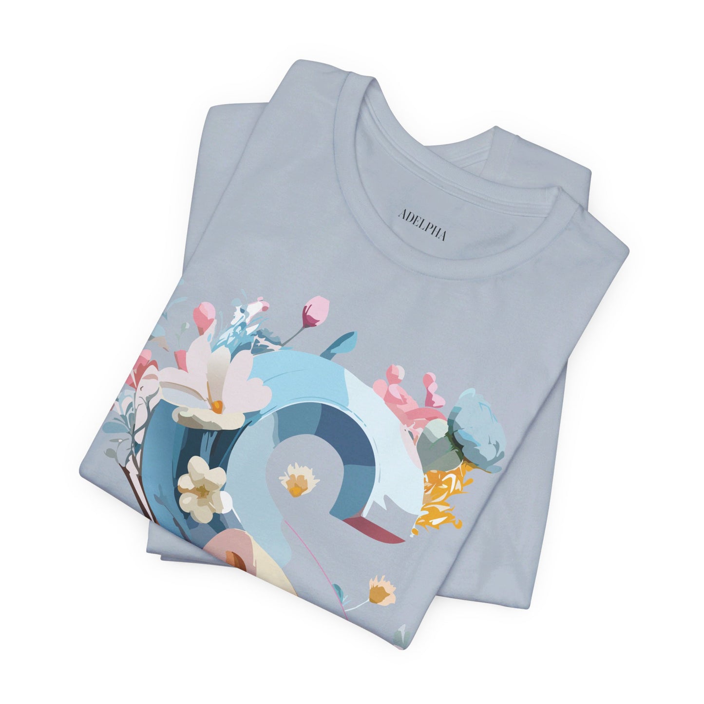 Natural Cotton Tee Shirt - Letters Collection - S Printify
