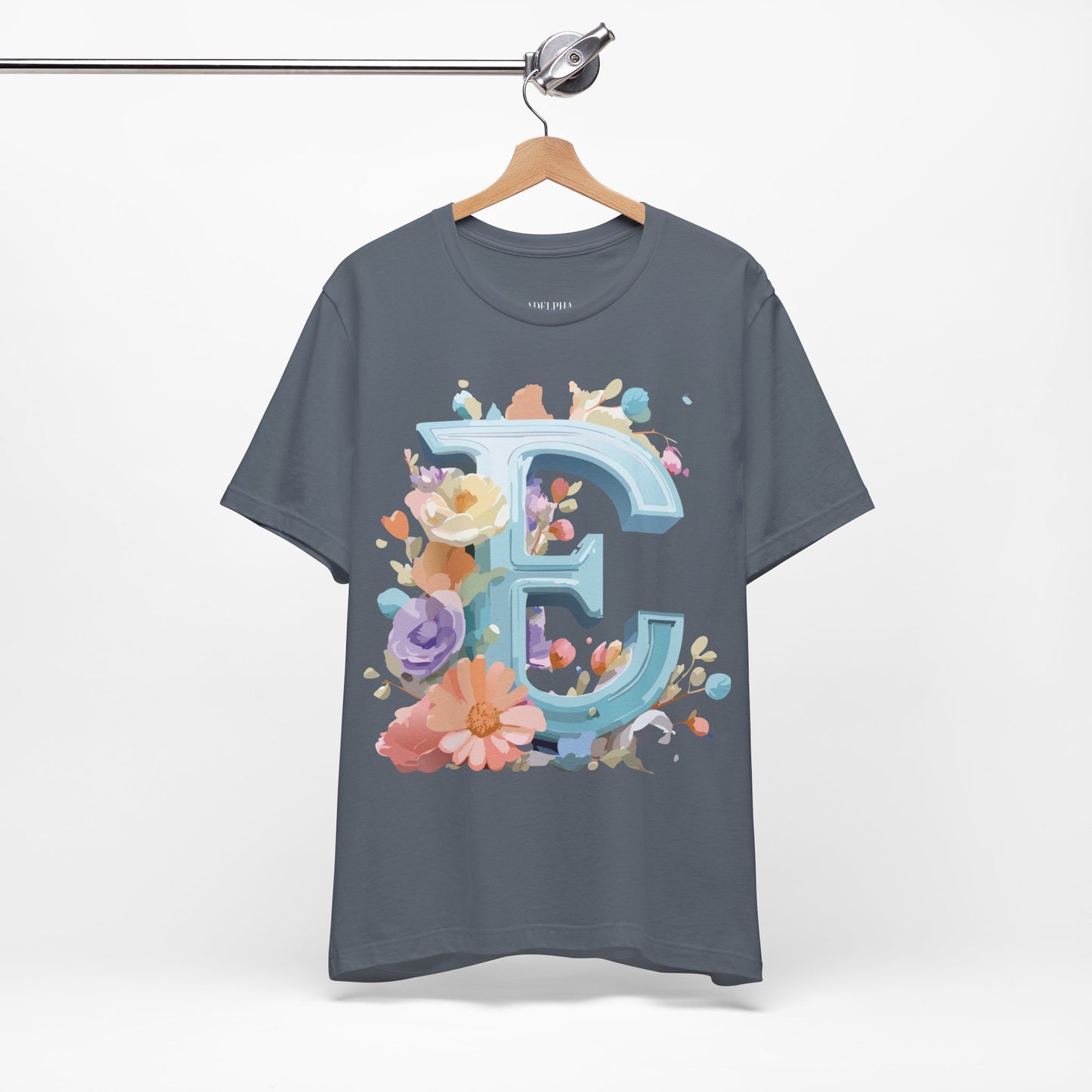Natural Cotton Tee Shirt - Letters Collection - E Printify