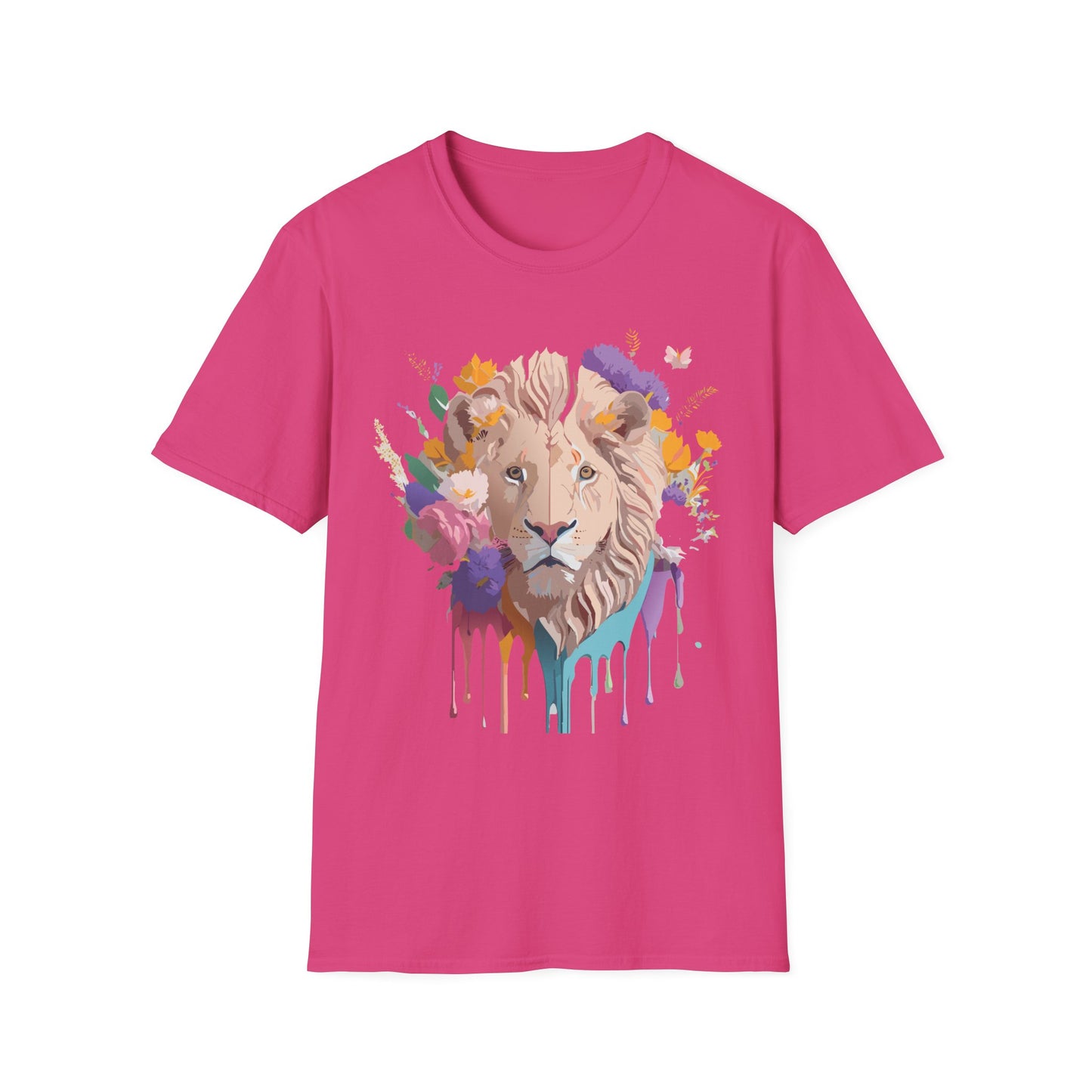 Lion Shirt, Shirt with Lion, Floral Lion Tee, Shirt with Animals