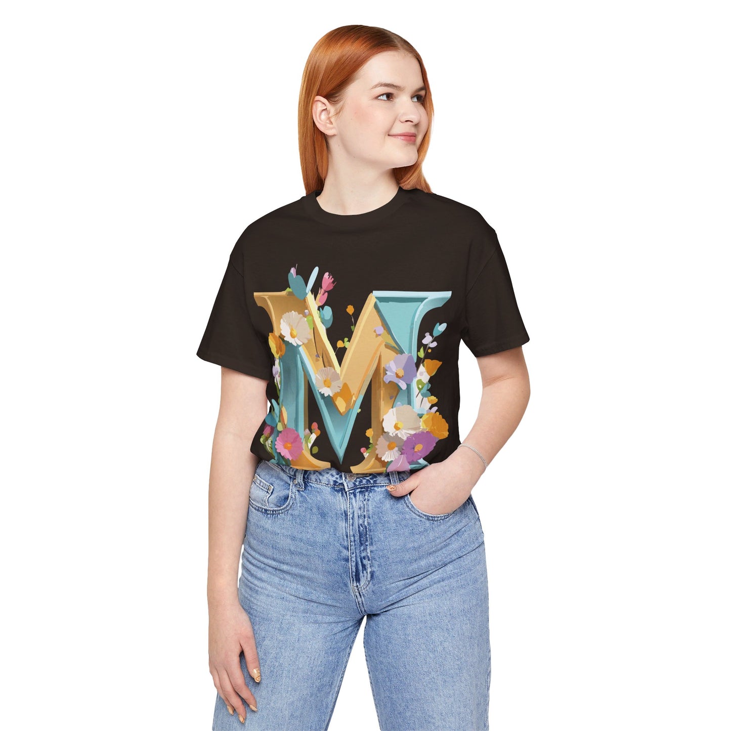 Natural Cotton Tee Shirt - Letters Collection - M Printify