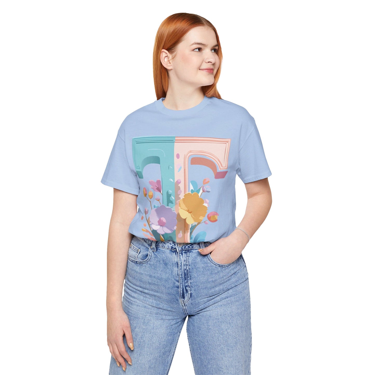 Natural Cotton Tee Shirt - Letters Collection - T Printify