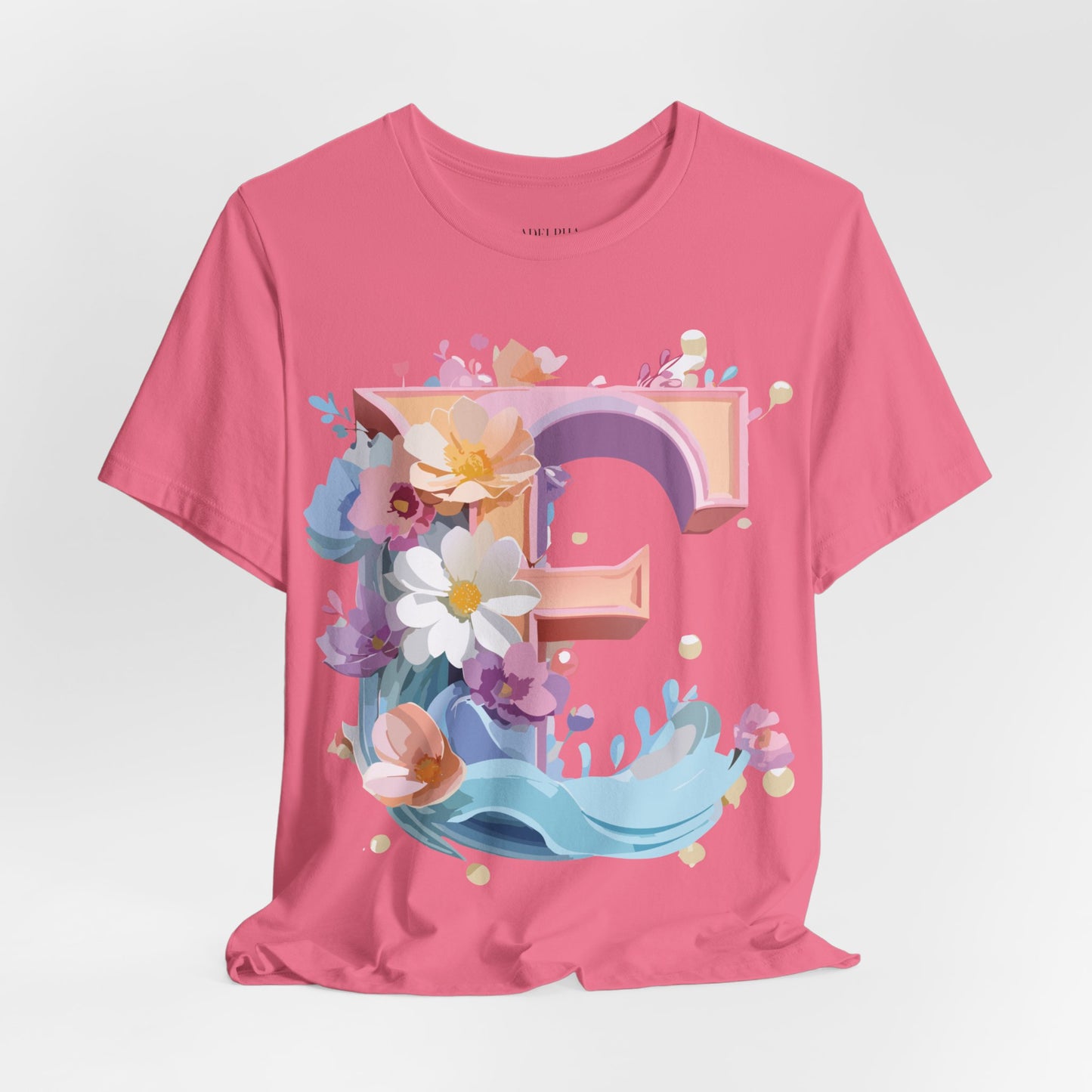 Natural Cotton Tee Shirt - Letters Collection - E Printify
